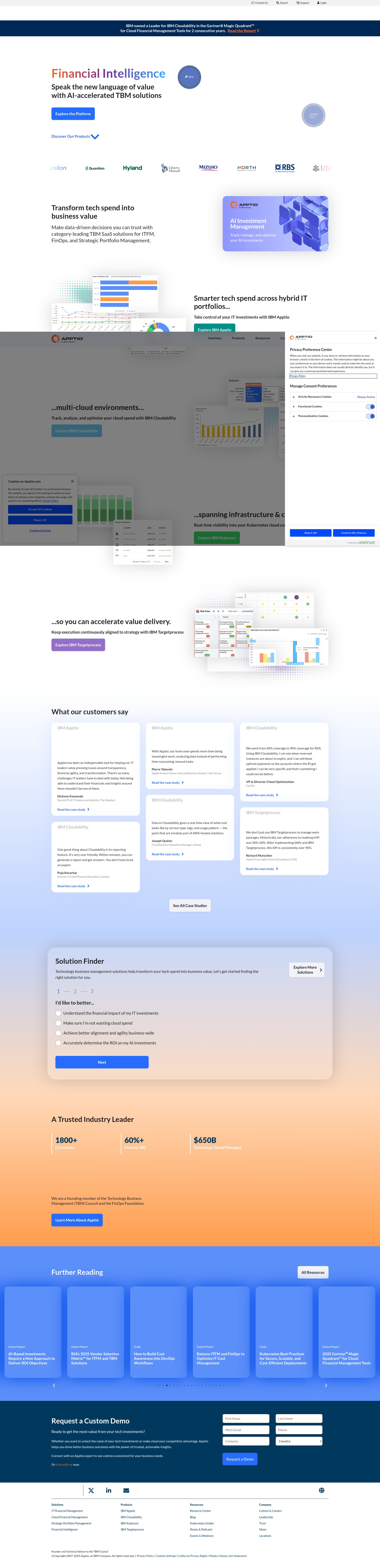 Screenshot of www.apptio.com