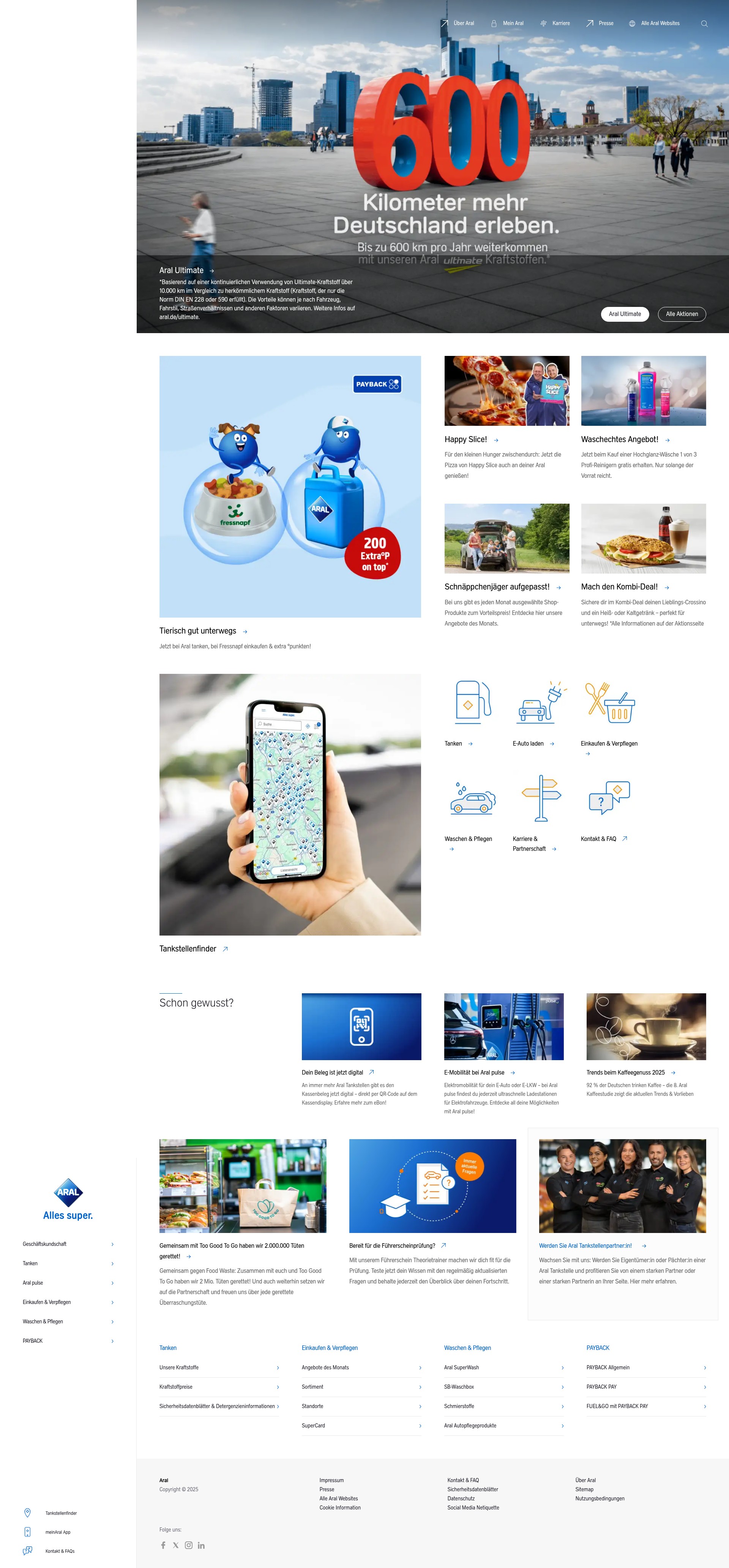 Screenshot of www.aral.de
