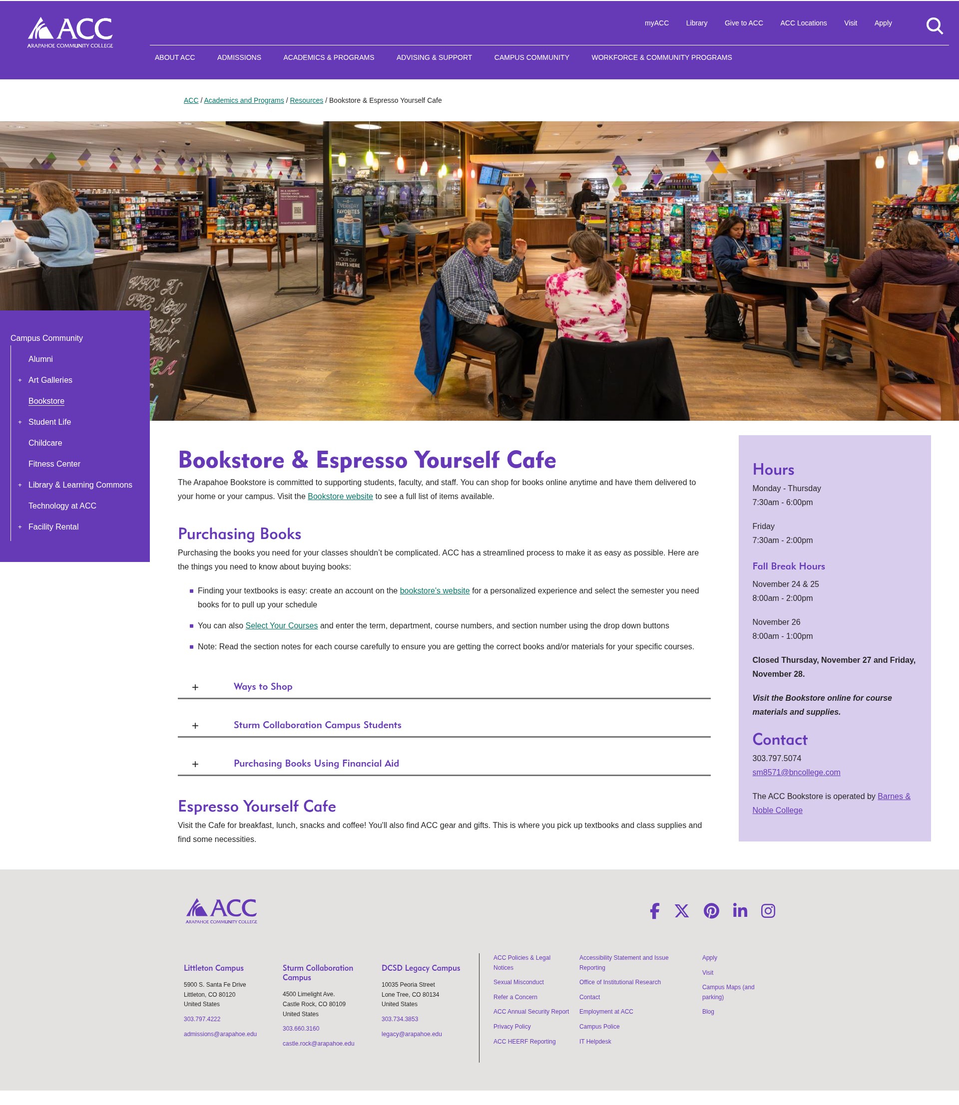 Screenshot of www.arapahoe.edu