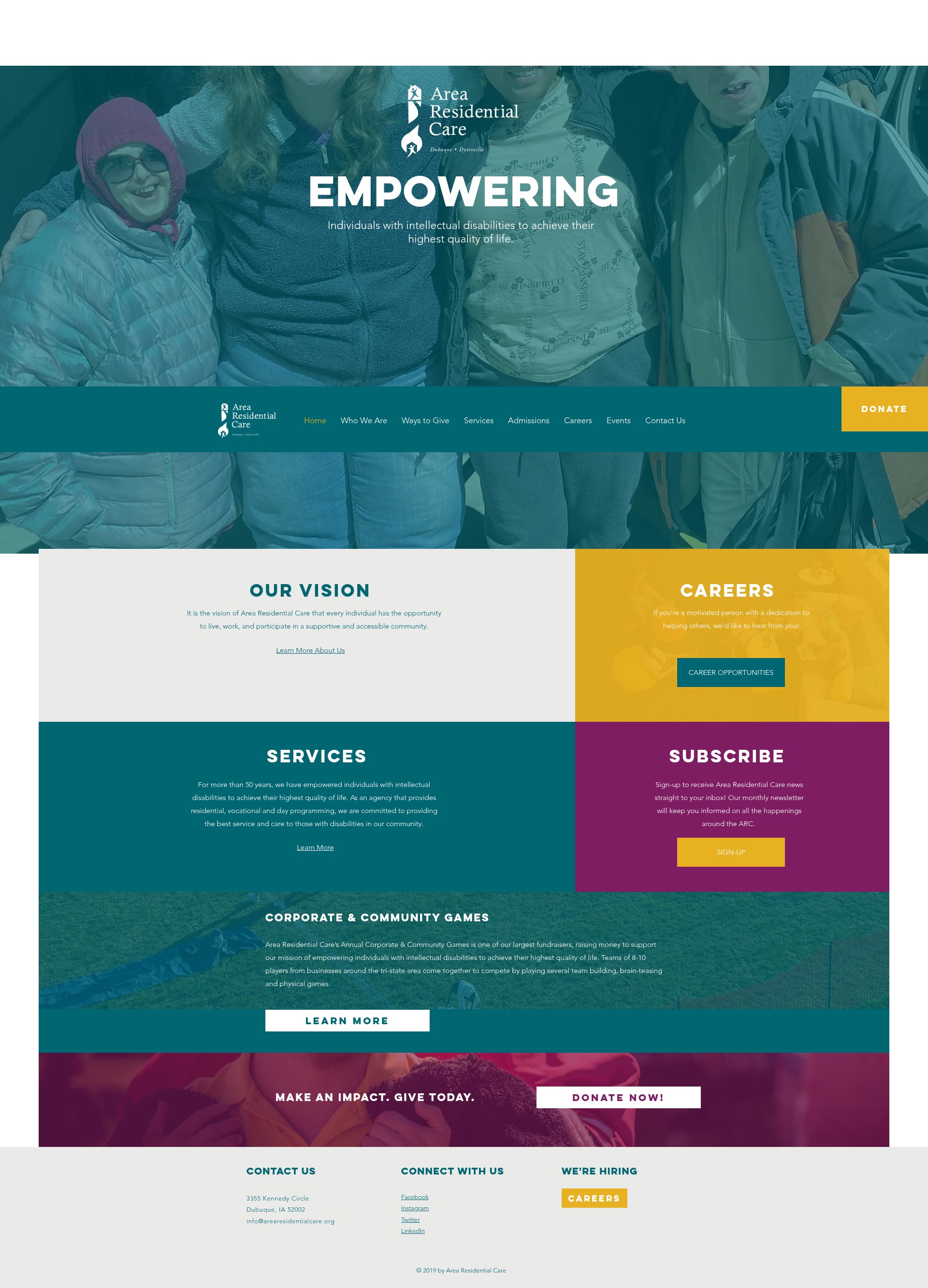 Screenshot of www.arearesidentialcare.org