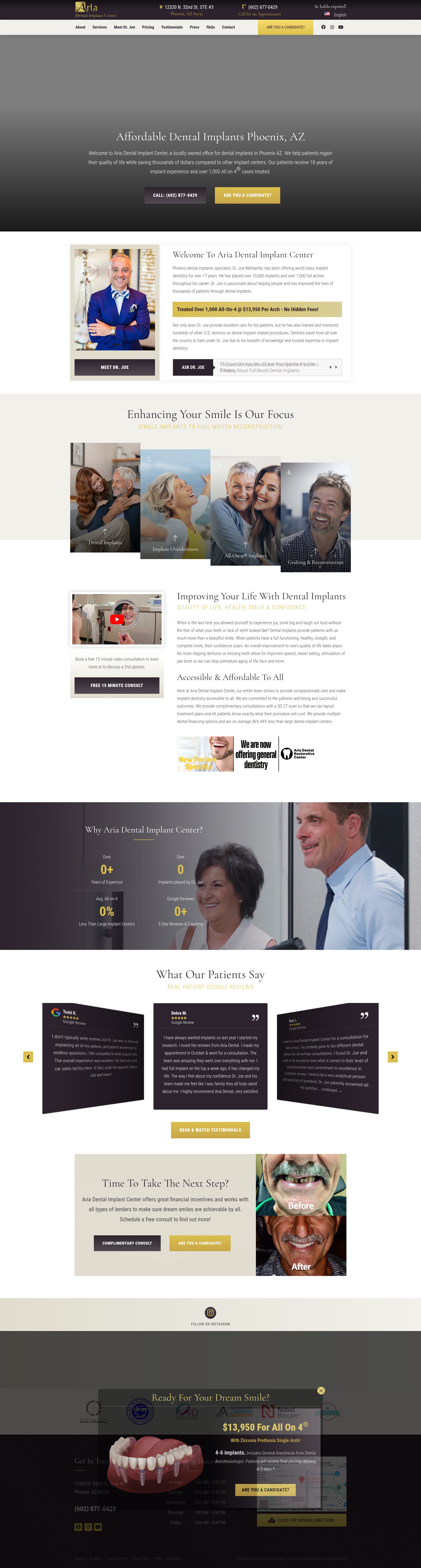 Screenshot of www.ariadentalimplantcenter.com