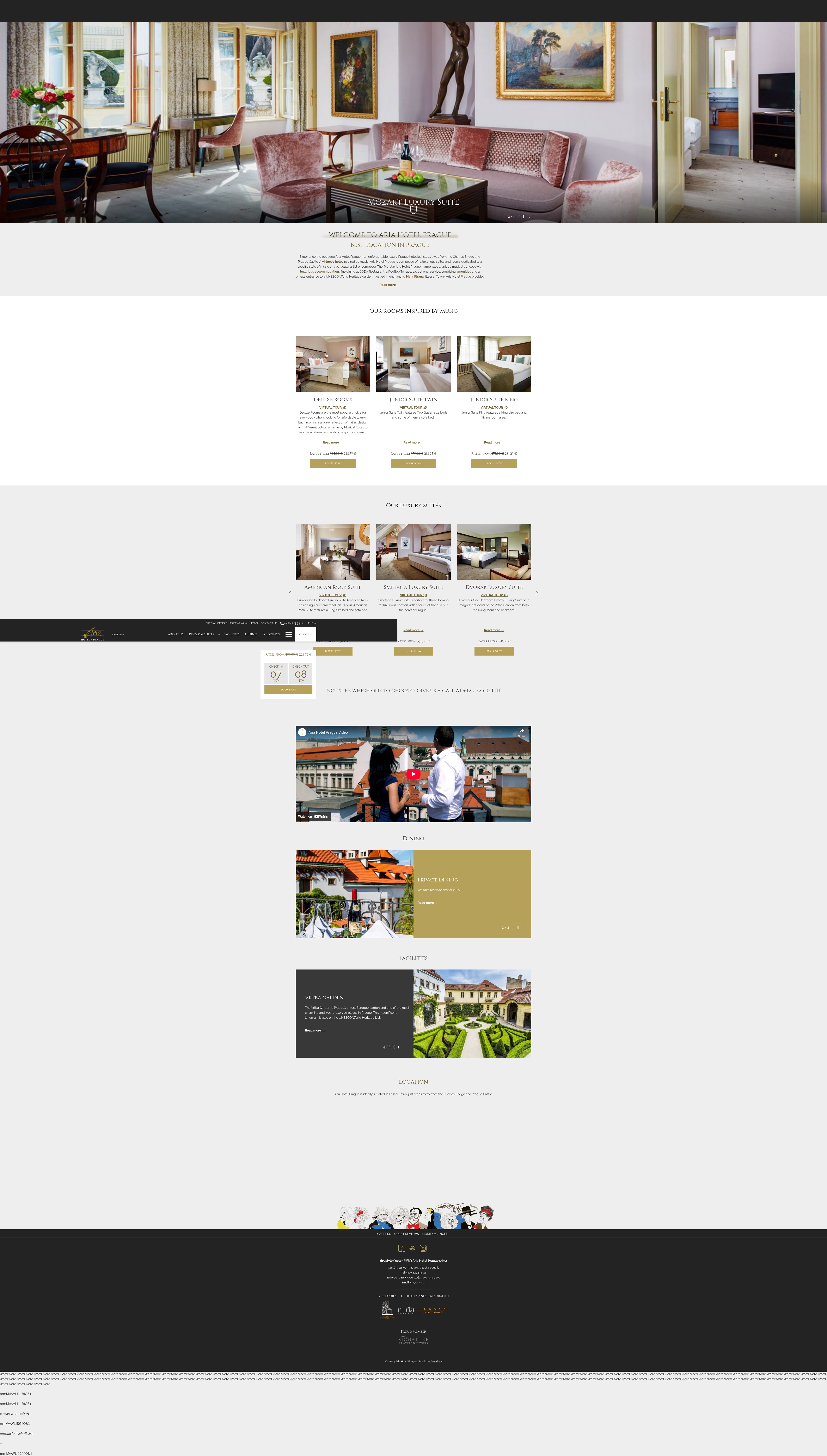 Screenshot of www.ariahotel.net