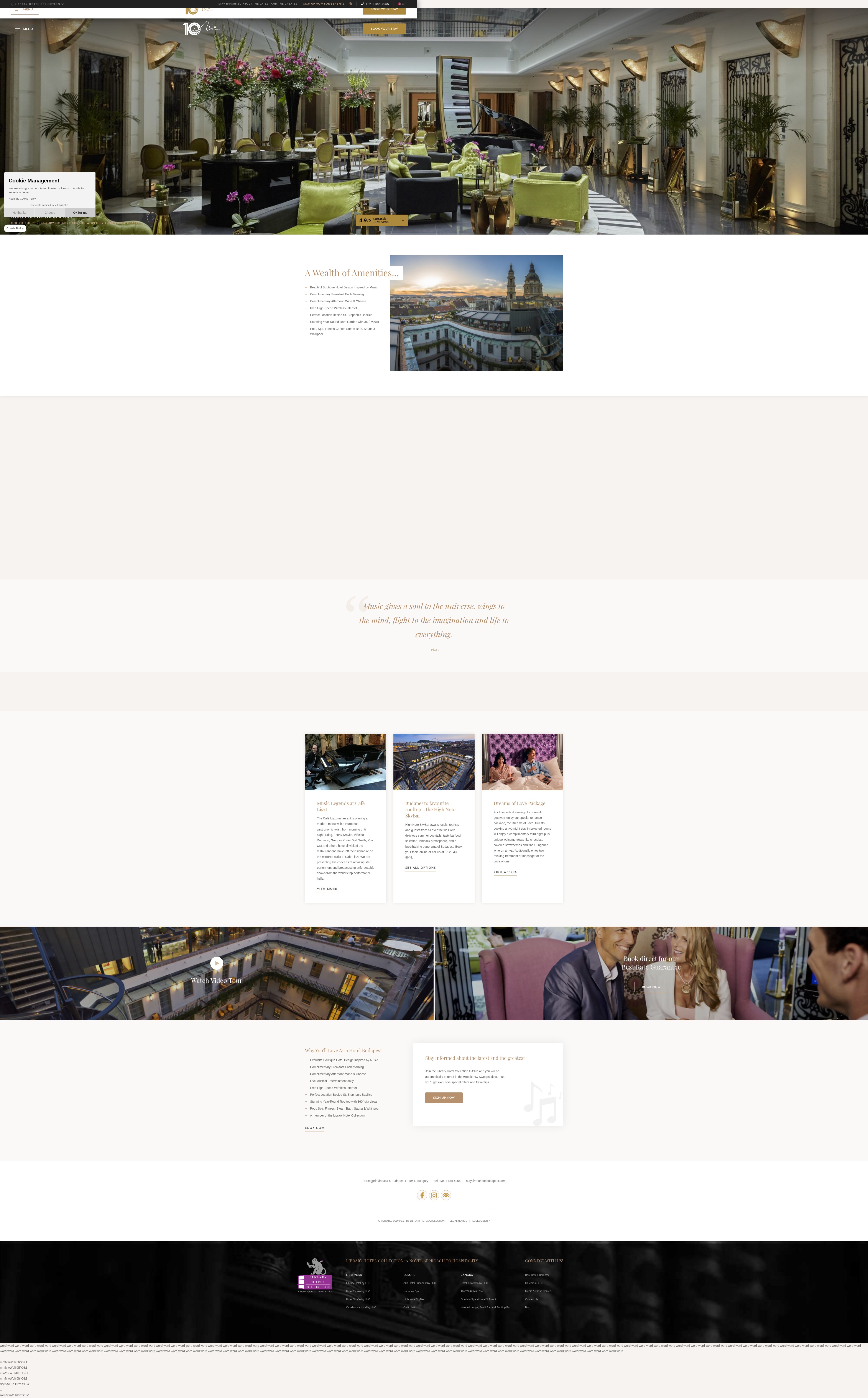 Screenshot of www.ariahotelbudapest.com
