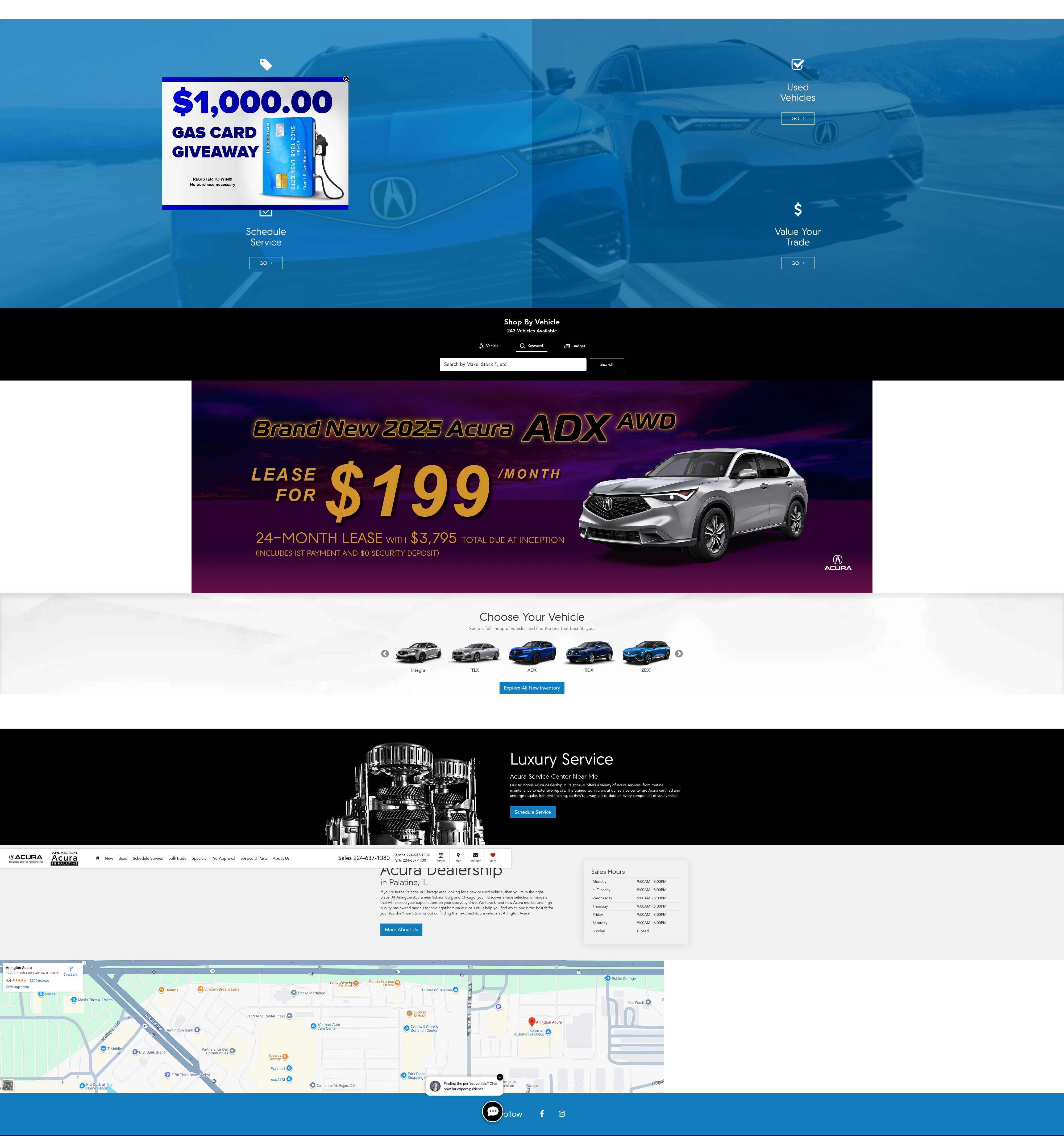 Screenshot of www.arlingtonacura.com