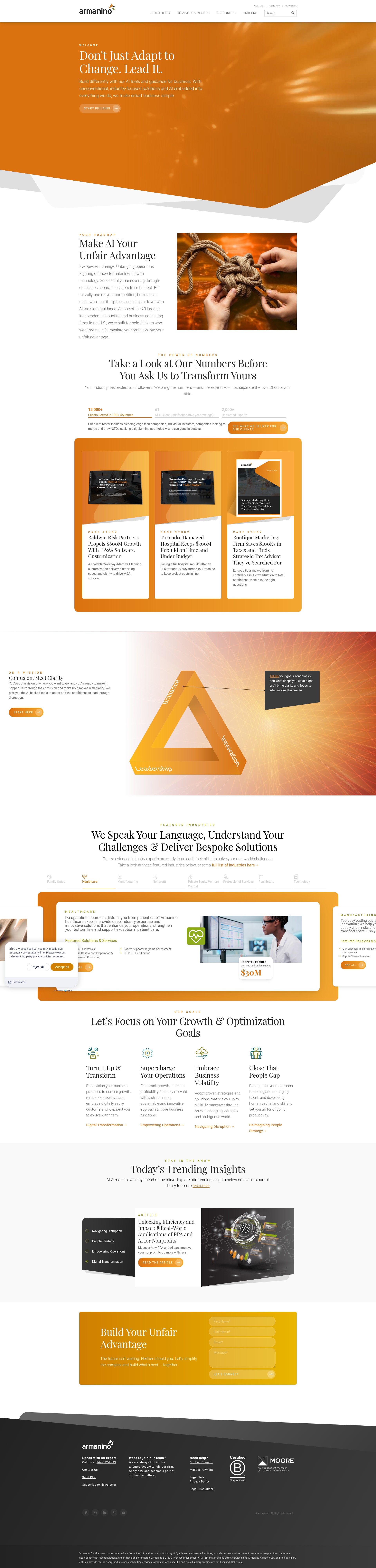 Screenshot of www.armanino.com