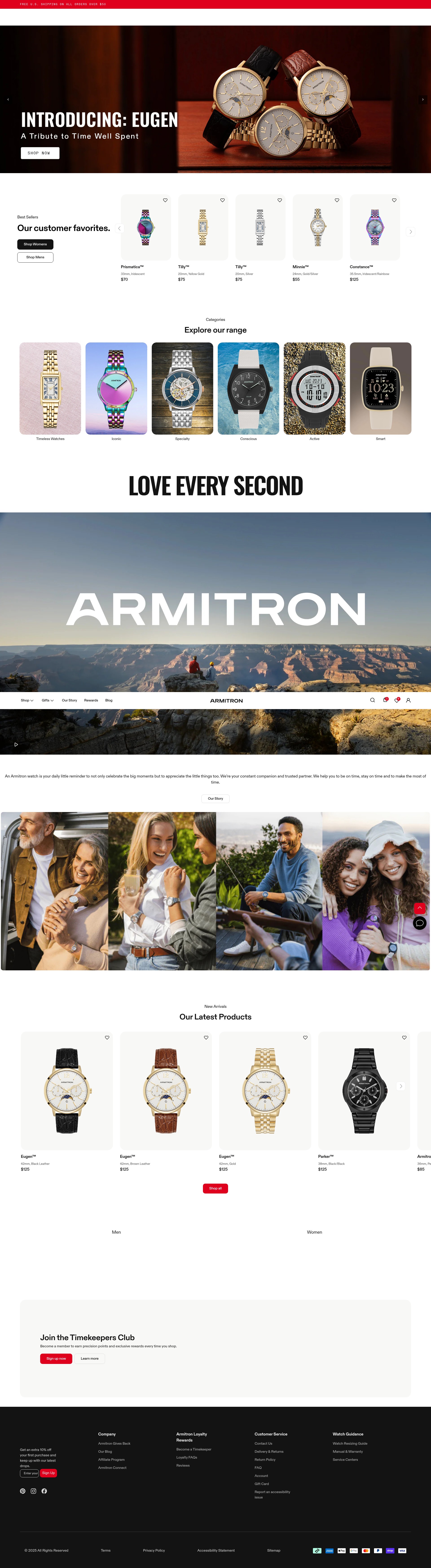 Screenshot of www.armitron.com
