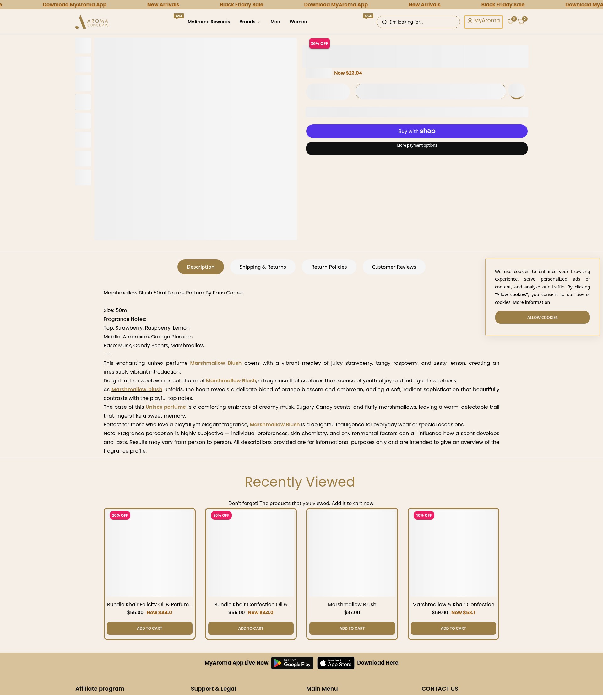 Screenshot of www.aromaconcepts.com