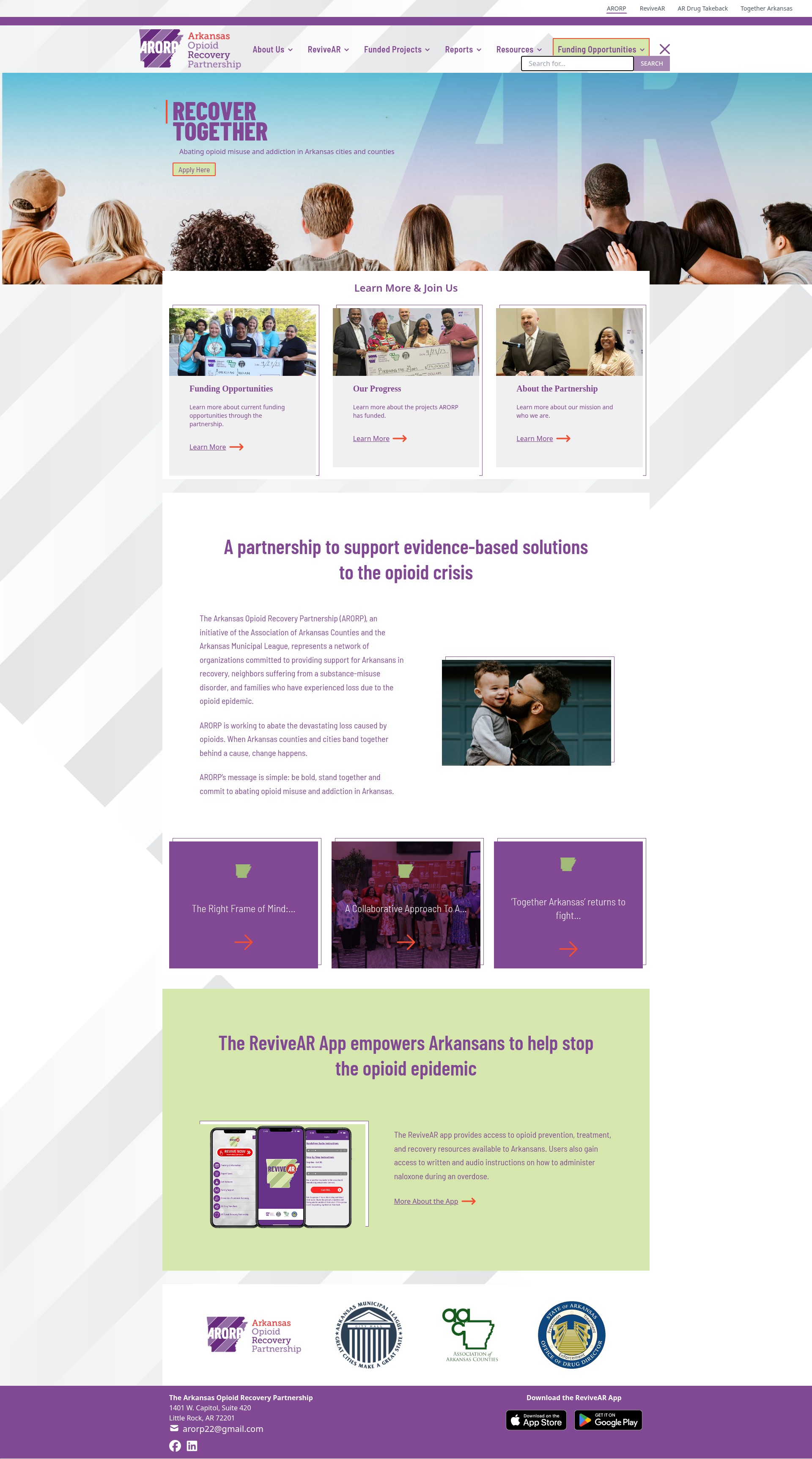 Screenshot of www.arorp.org
