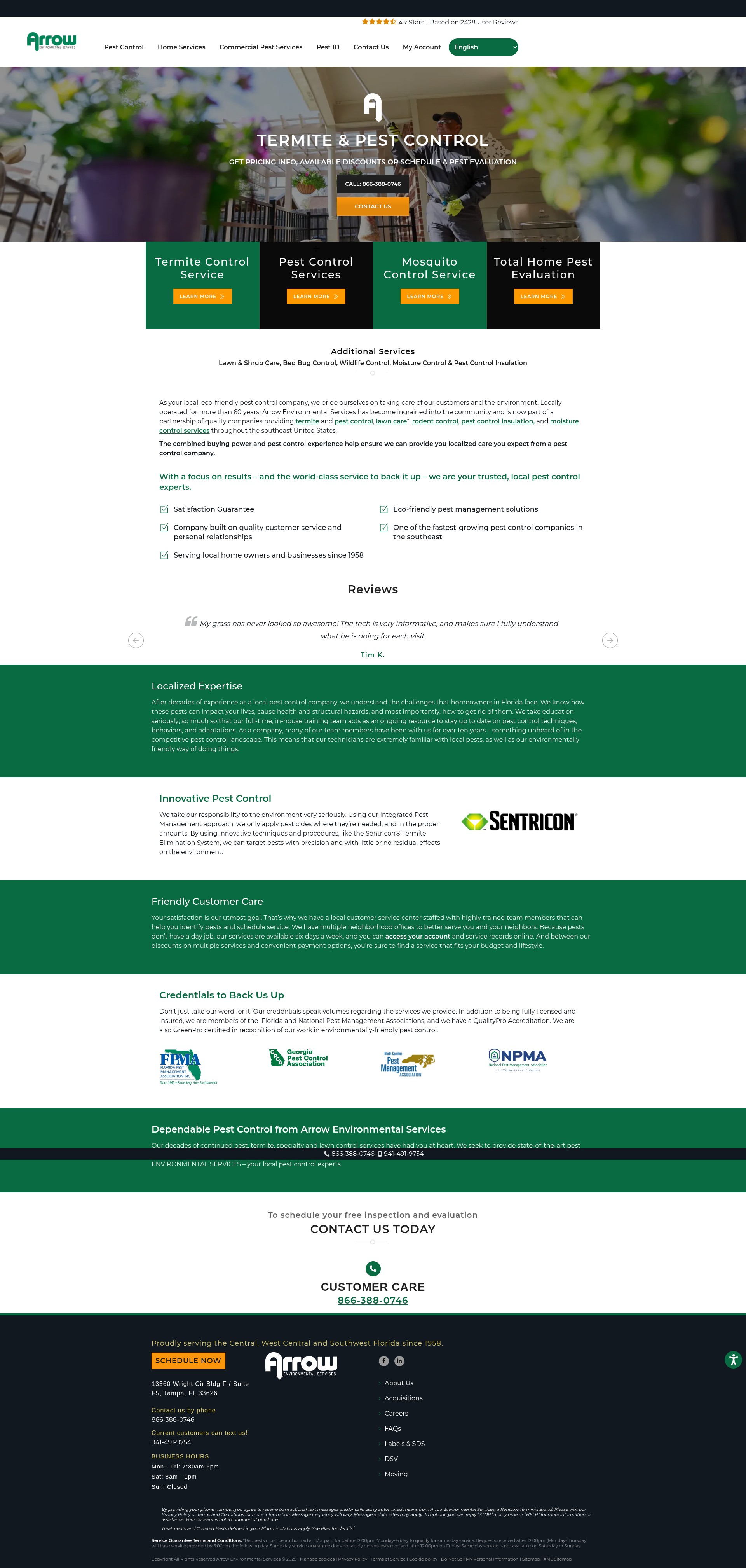 Screenshot of www.arrowservices.com