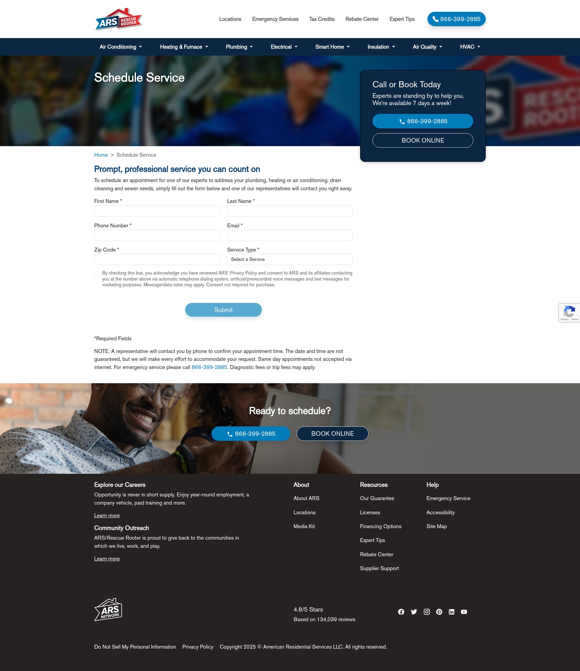 Screenshot of www.ars.com