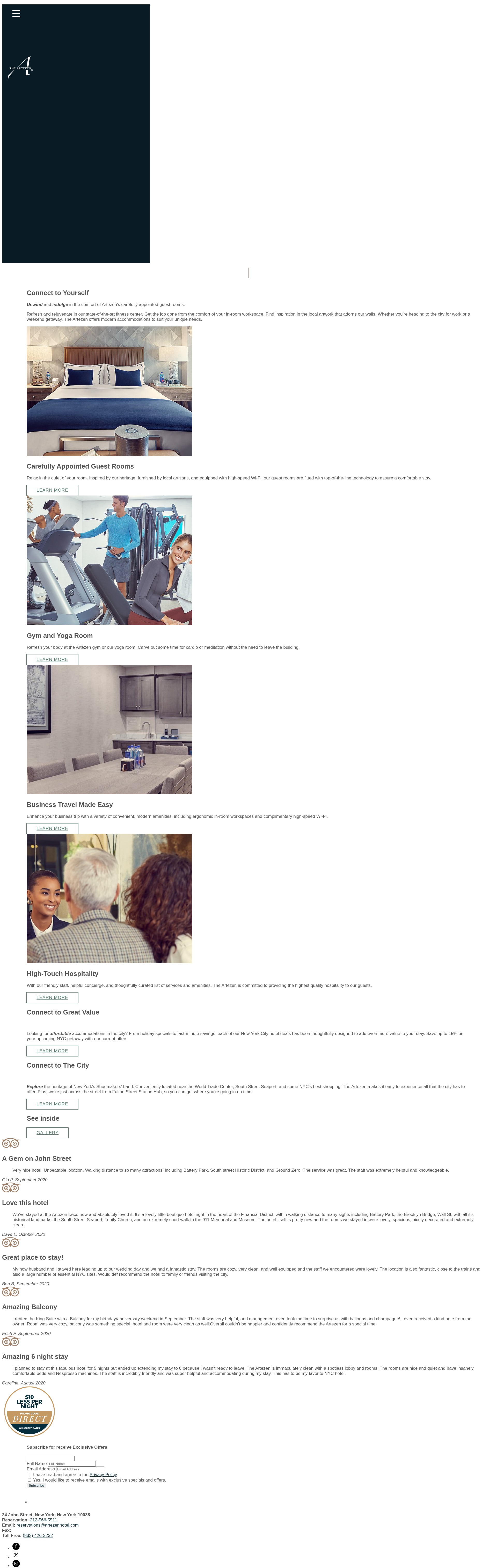Screenshot of www.artezenhotel.com