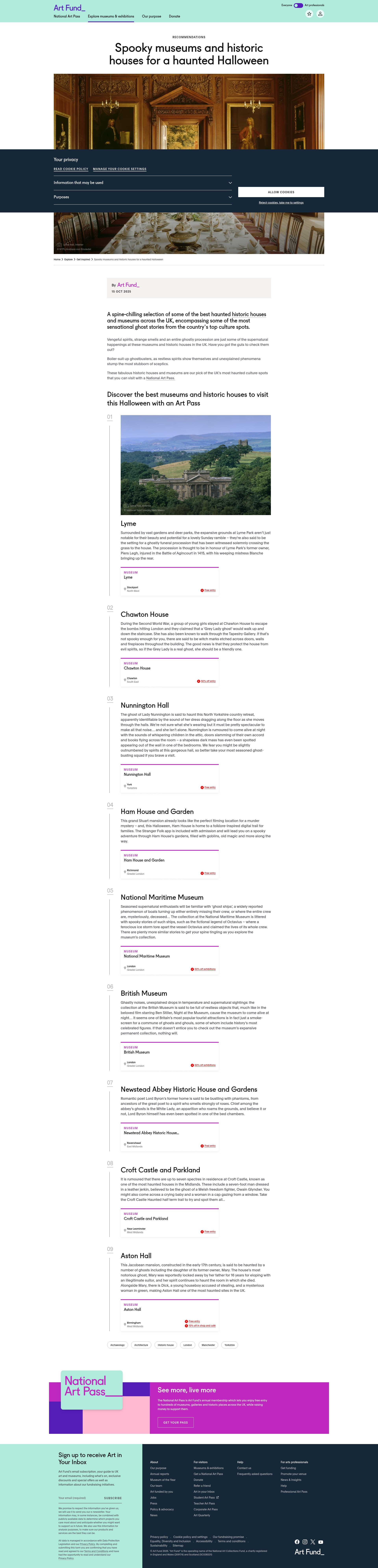 Screenshot of www.artfund.org