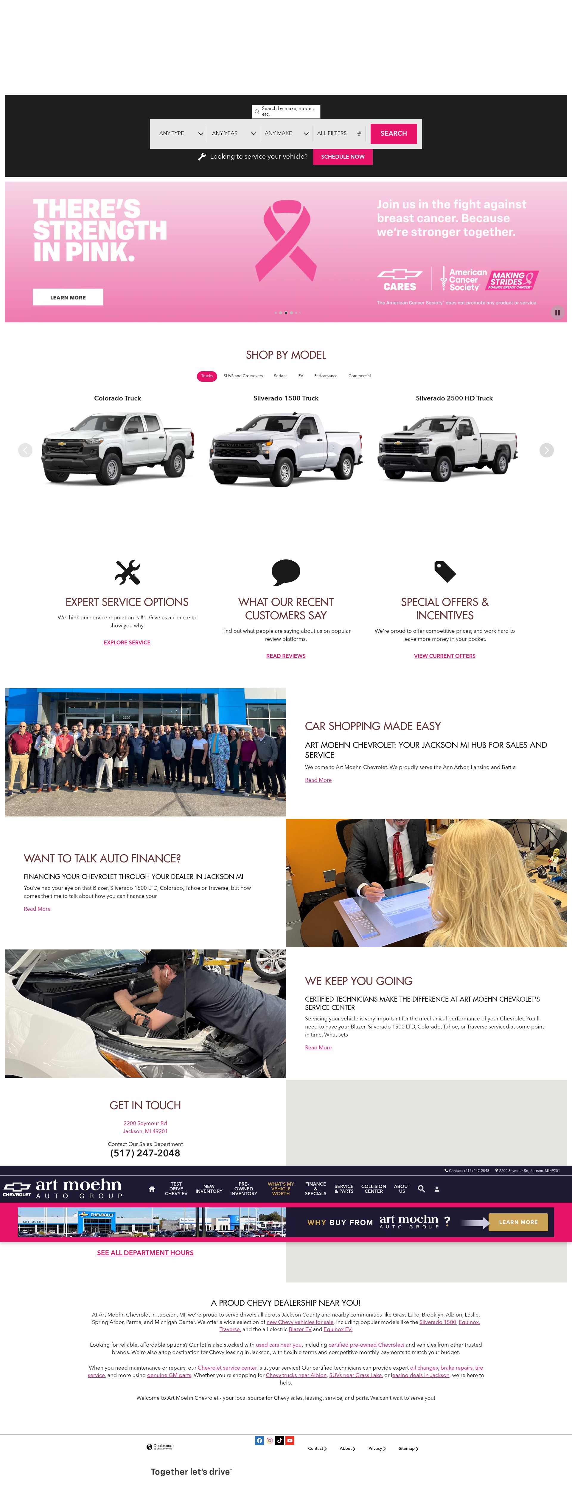 Screenshot of www.artmoehnchevy.com