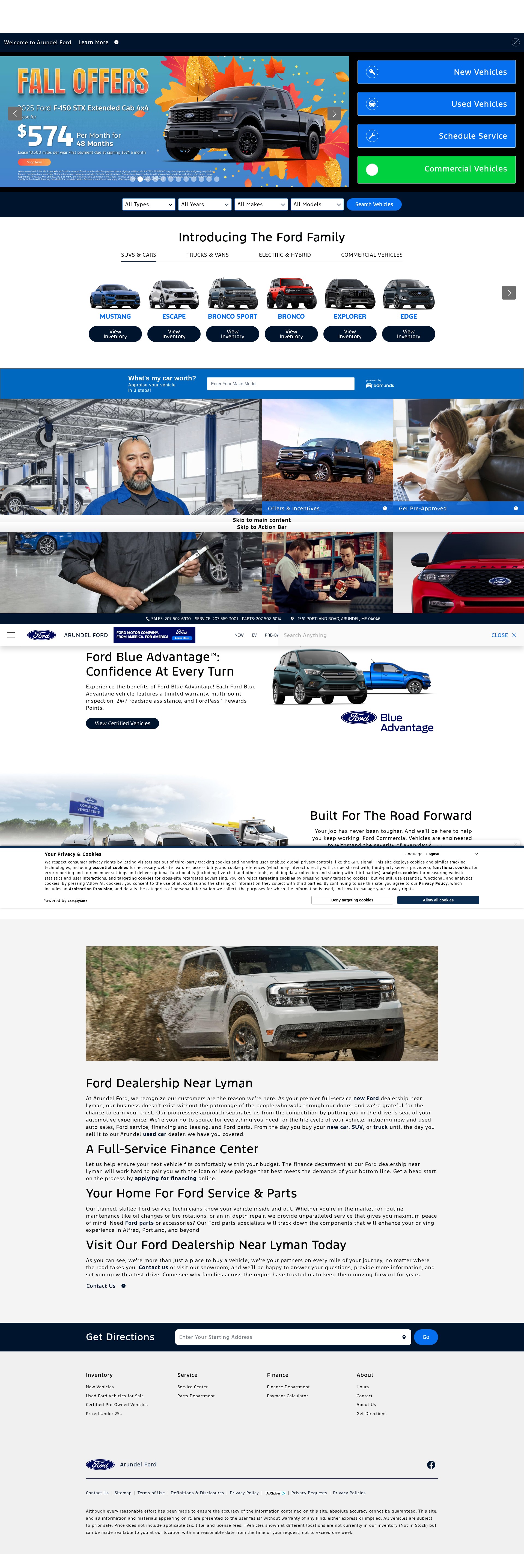Screenshot of www.arundelford.com