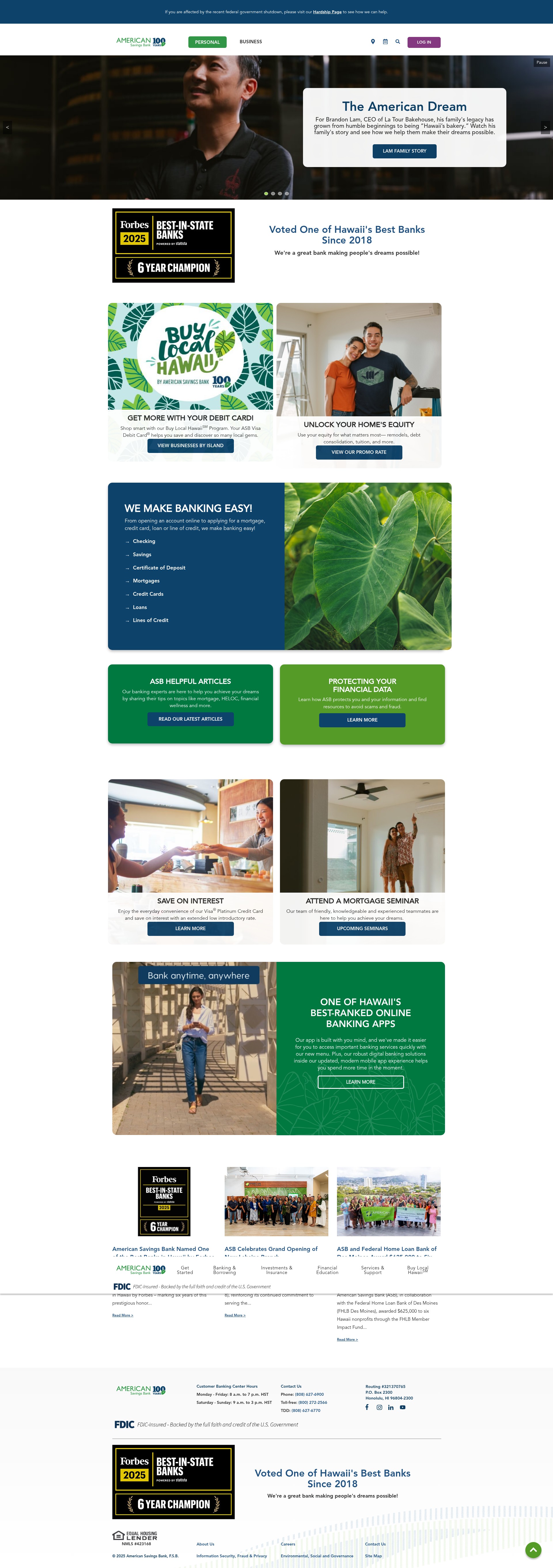 Screenshot of www.asbhawaii.com