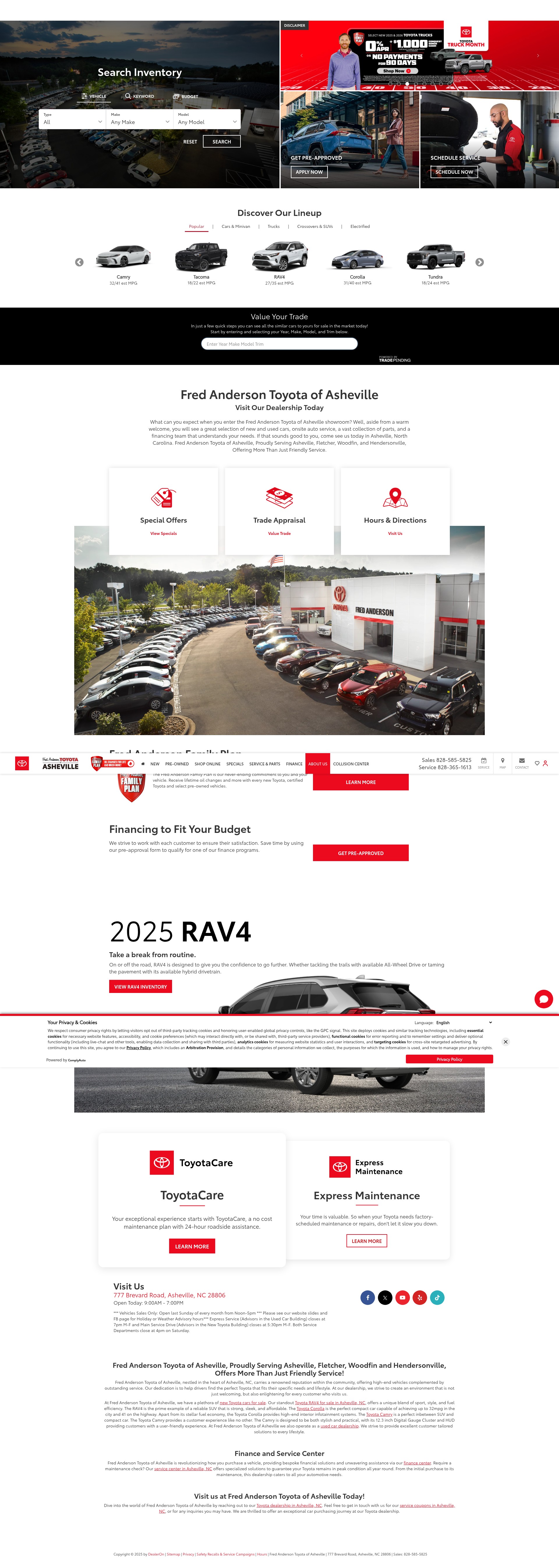 Screenshot of www.ashevilletoyota.com