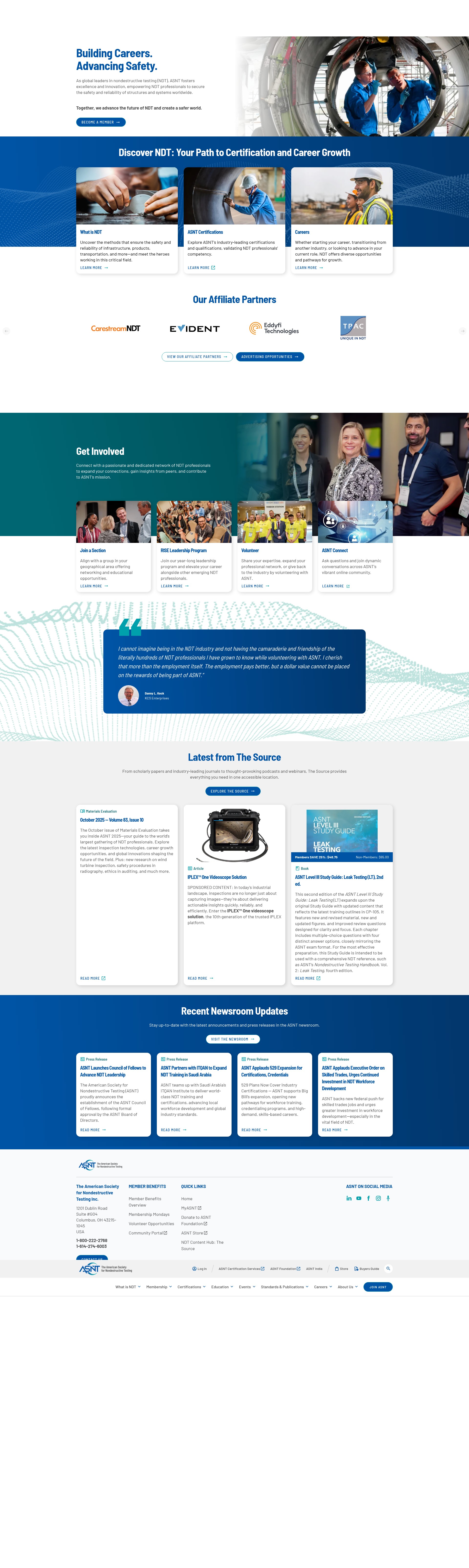 Screenshot of www.asnt.org
