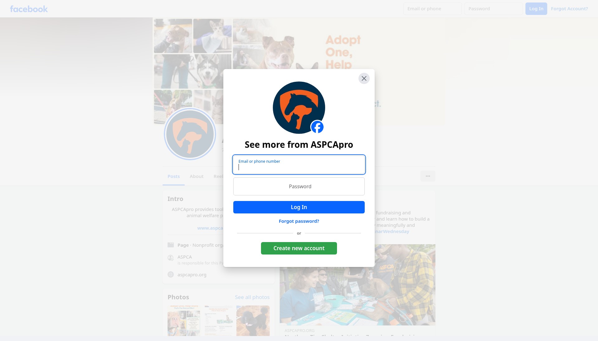 Screenshot of www.aspcapro.org