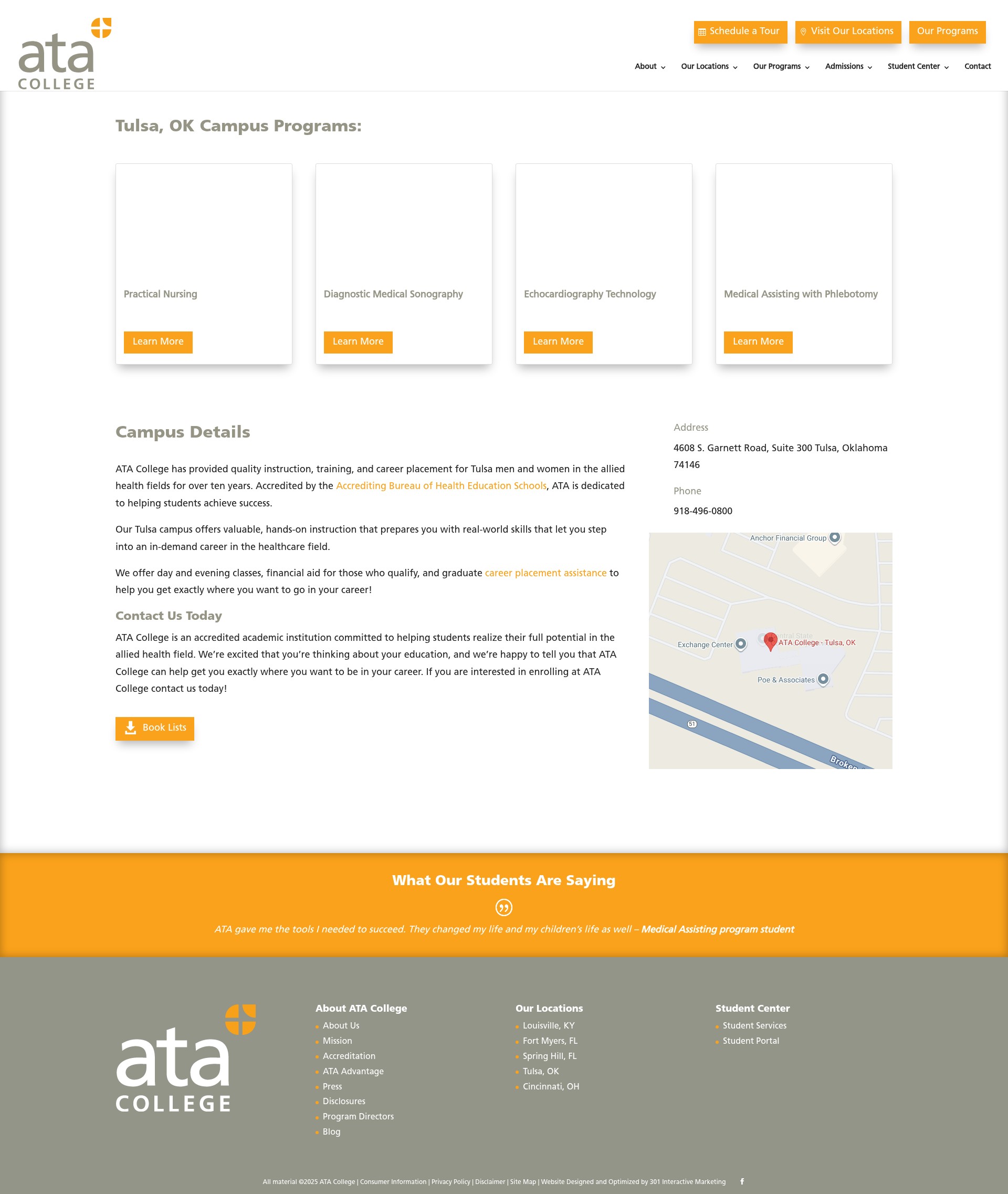 Screenshot of www.ata.edu