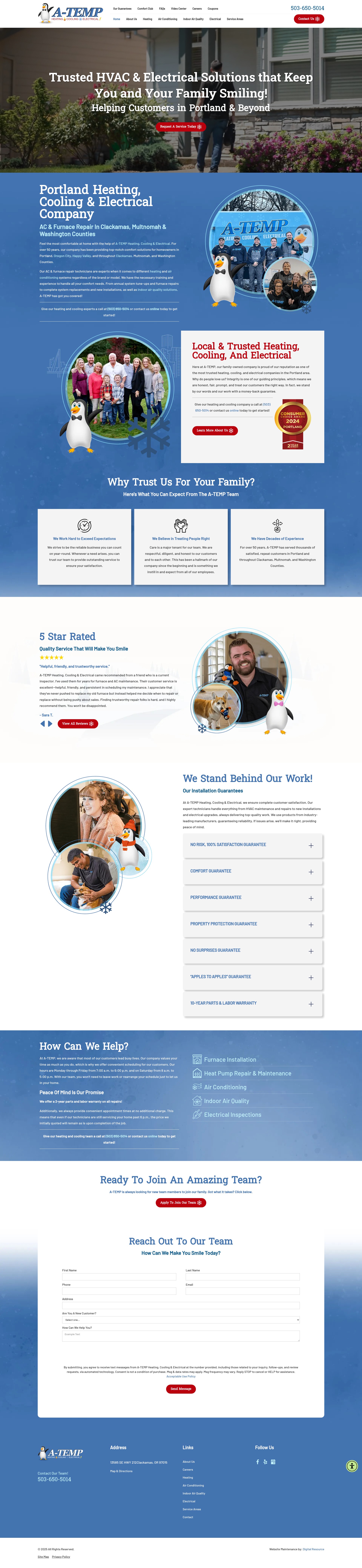 Screenshot of www.atempheating.com