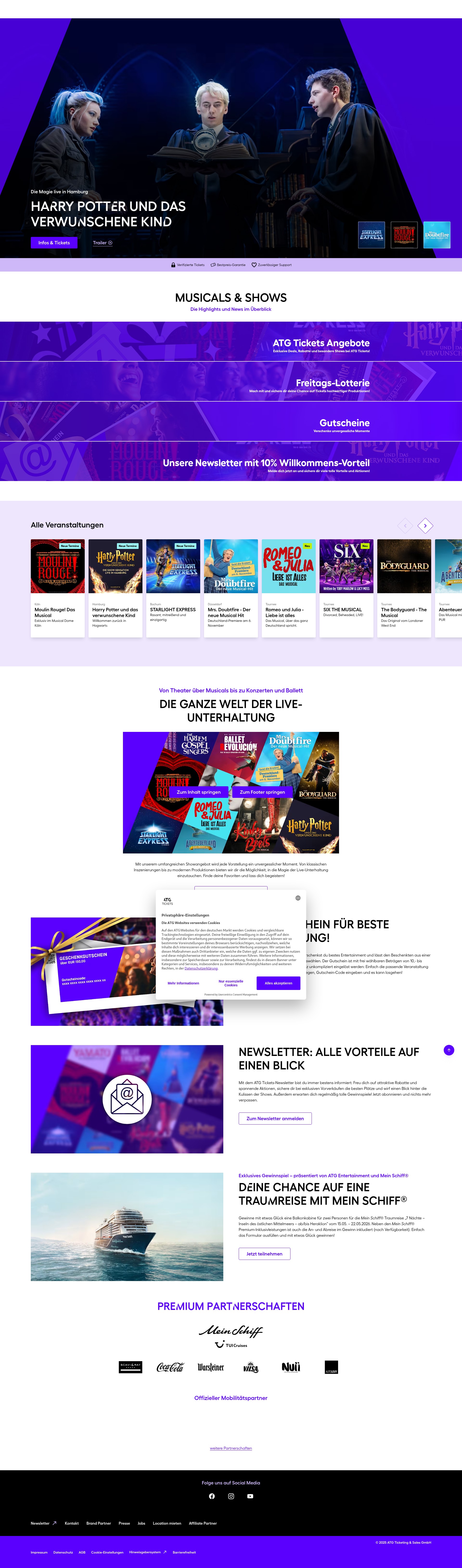 Screenshot of www.atgtickets.de