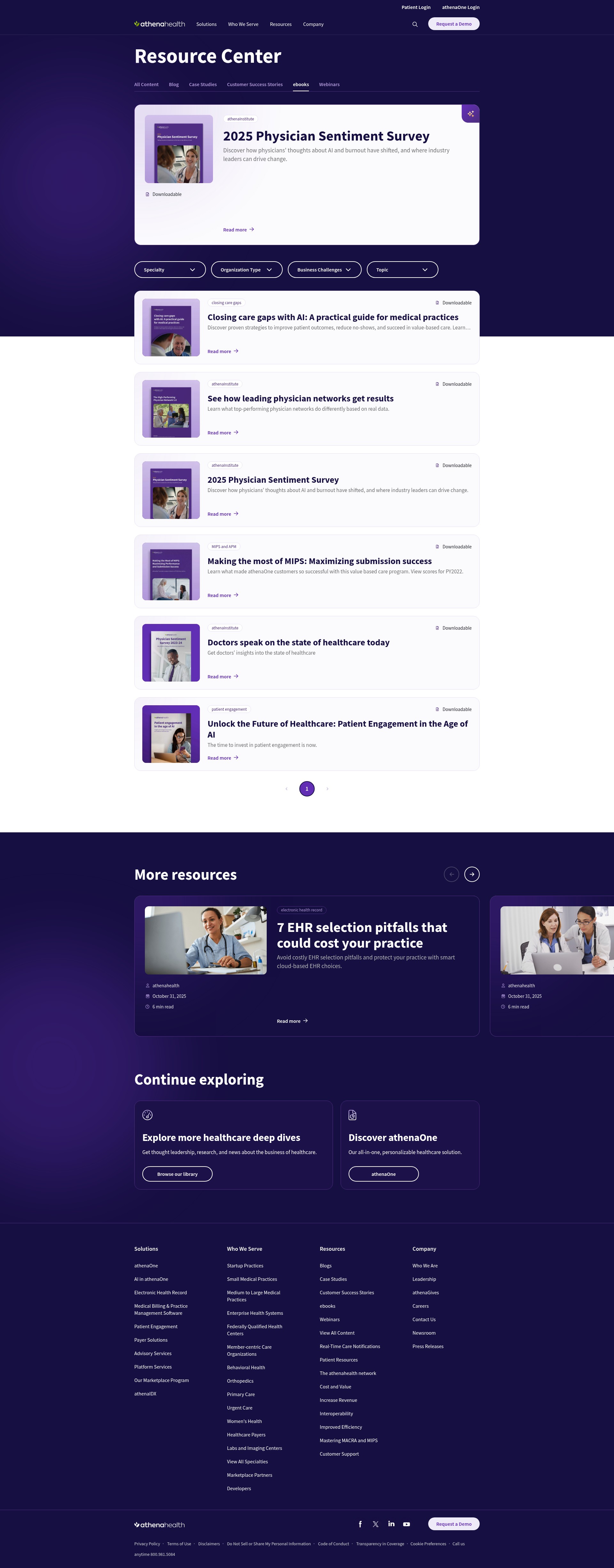 Screenshot of www.athenahealth.com