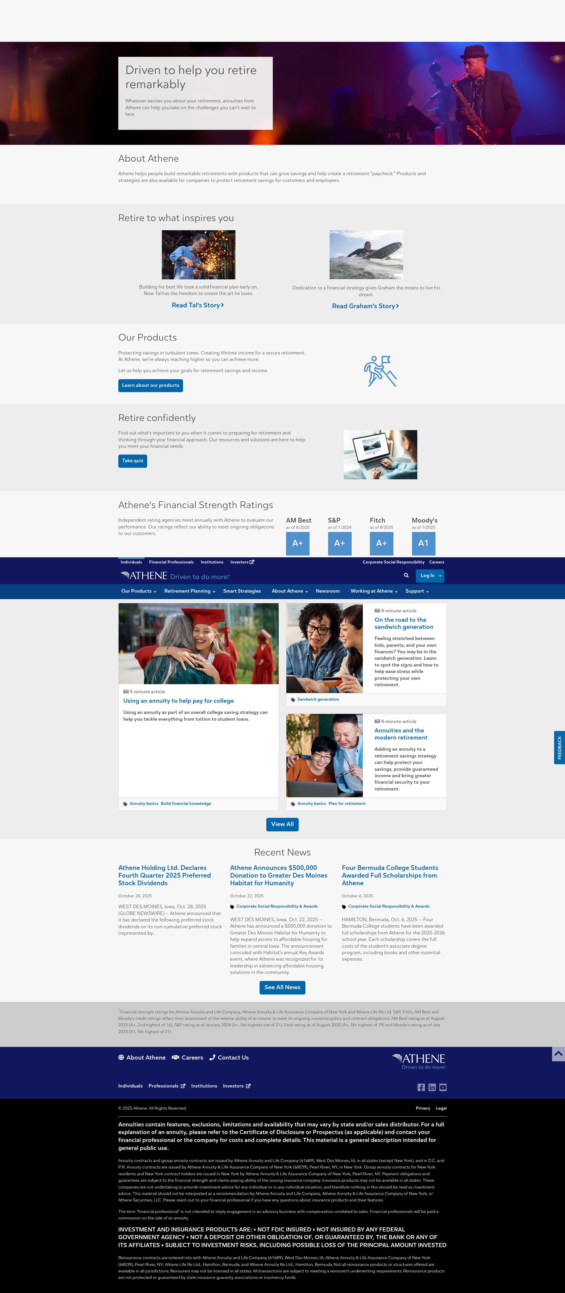 Screenshot of www.athene.com