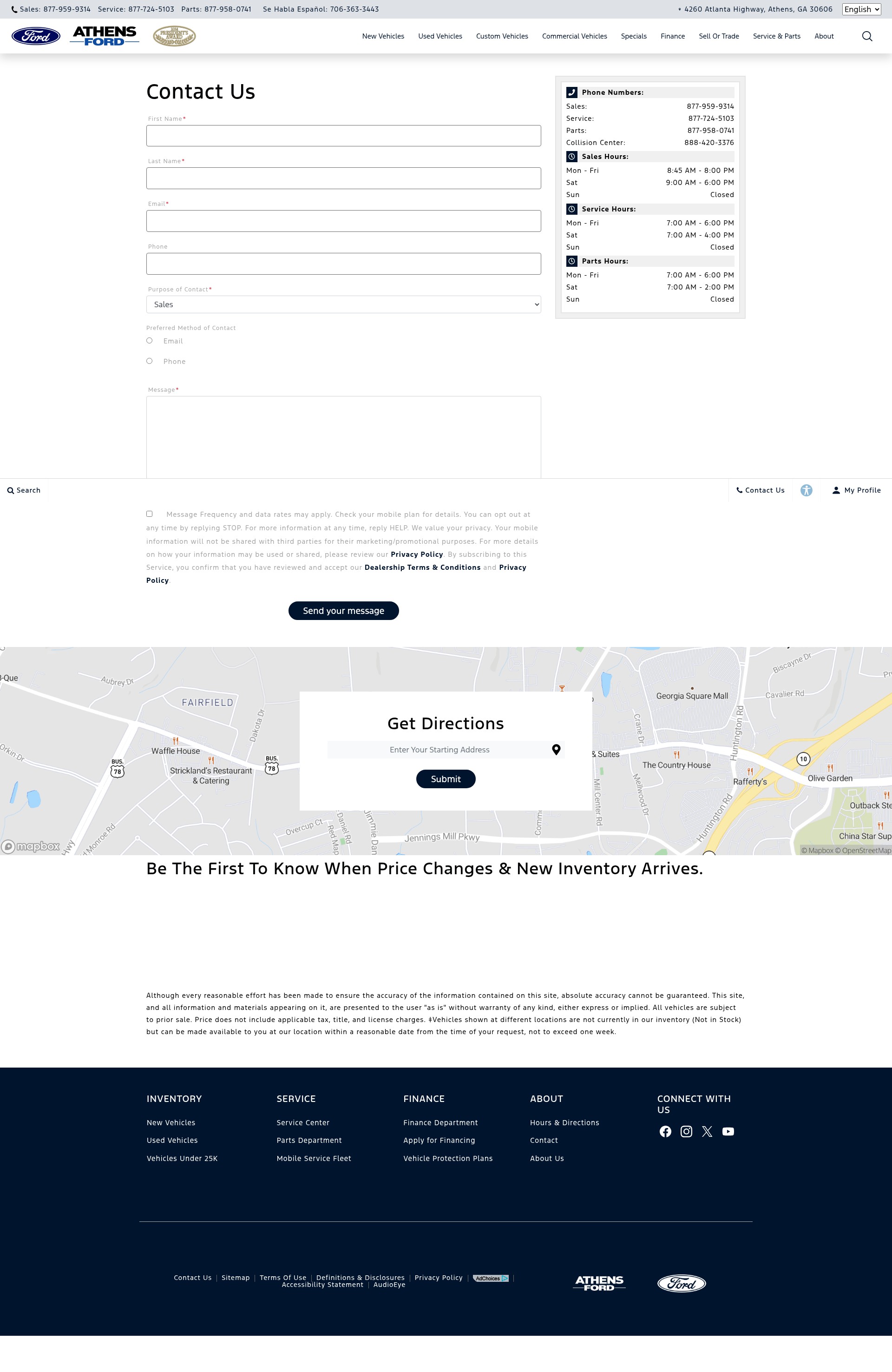 Screenshot of www.athensford.com