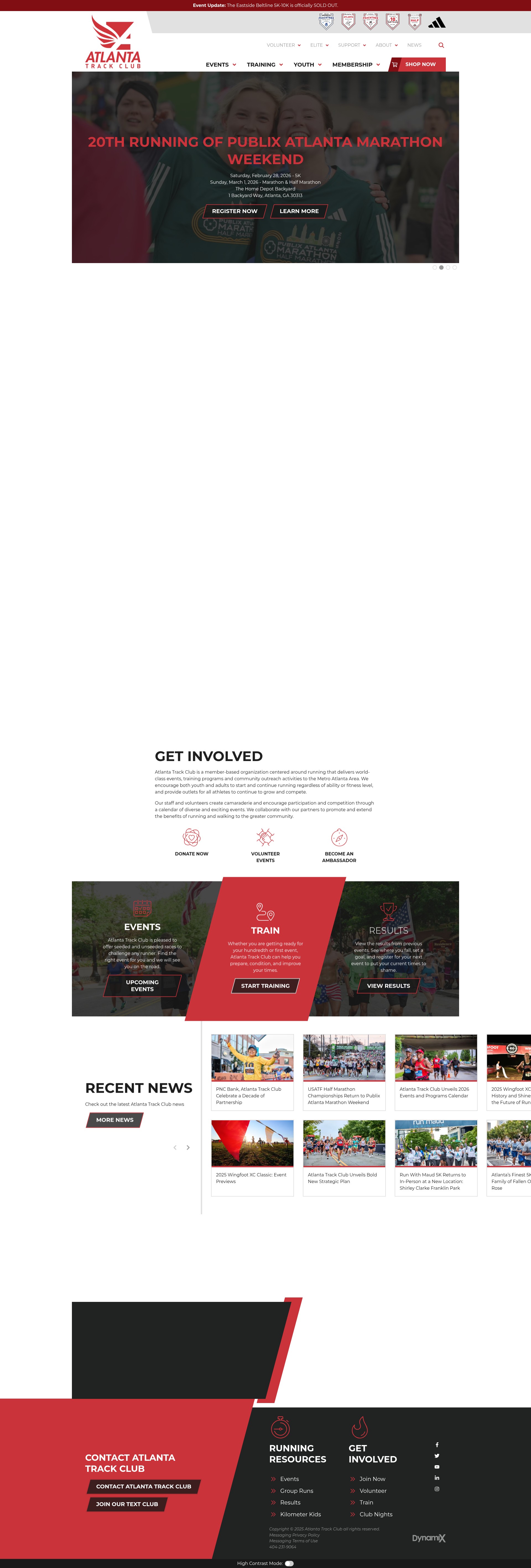 Screenshot of www.atlantatrackclub.org