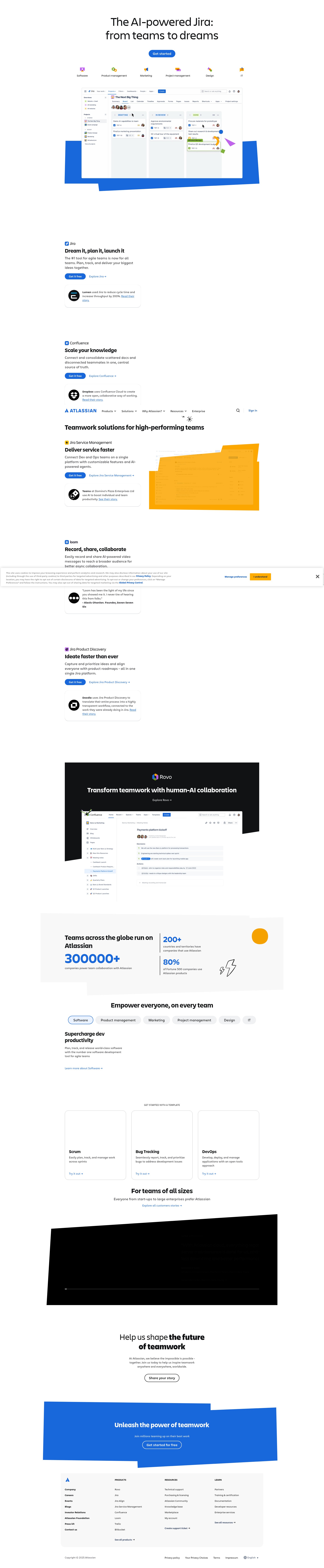 Screenshot of www.atlassian.com