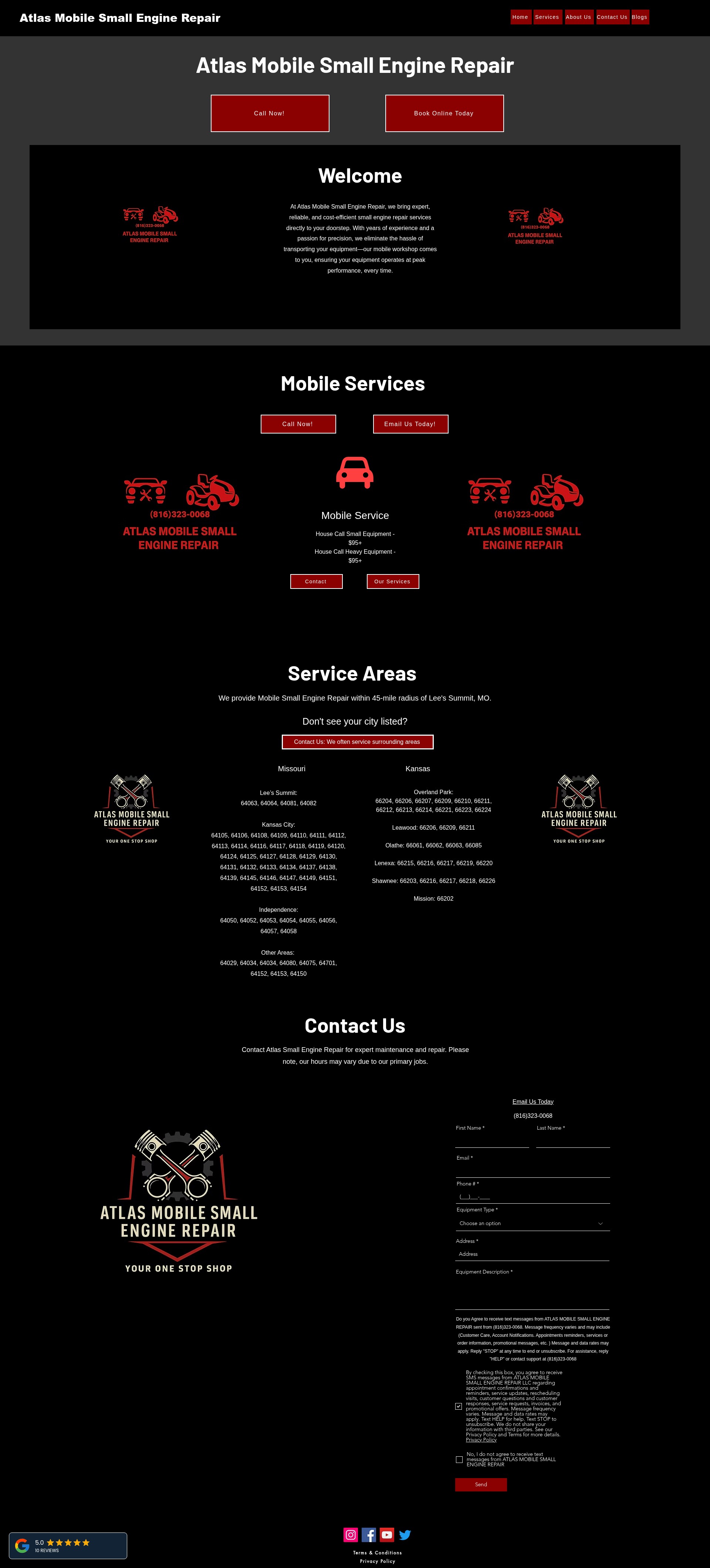 Screenshot of www.atlassmallenginerepair.com