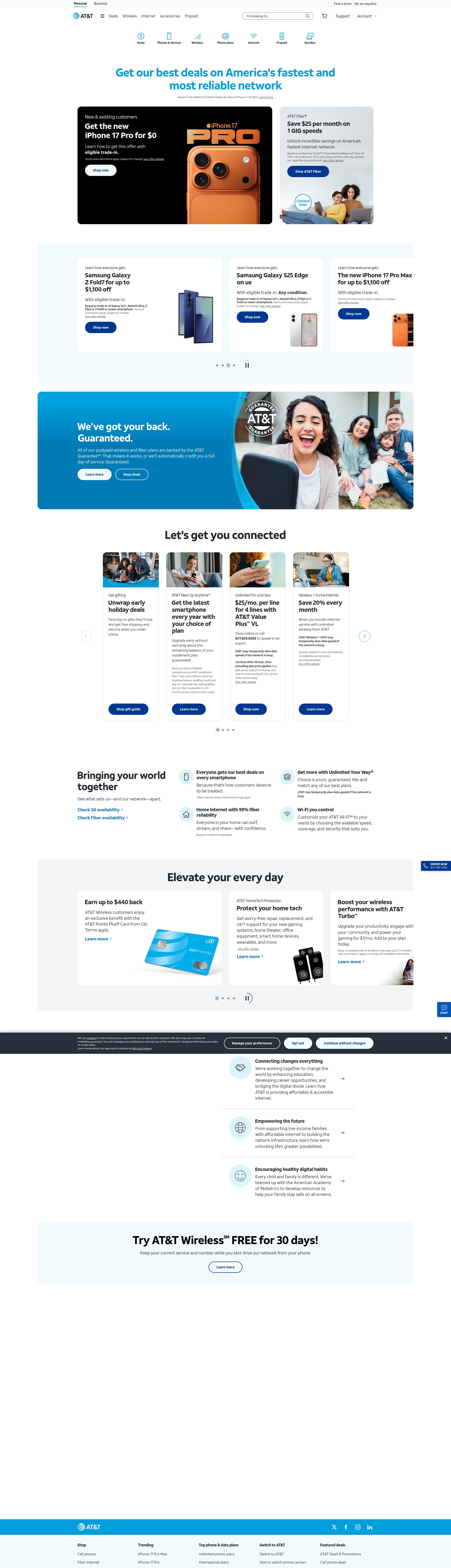 Screenshot of www.att.com