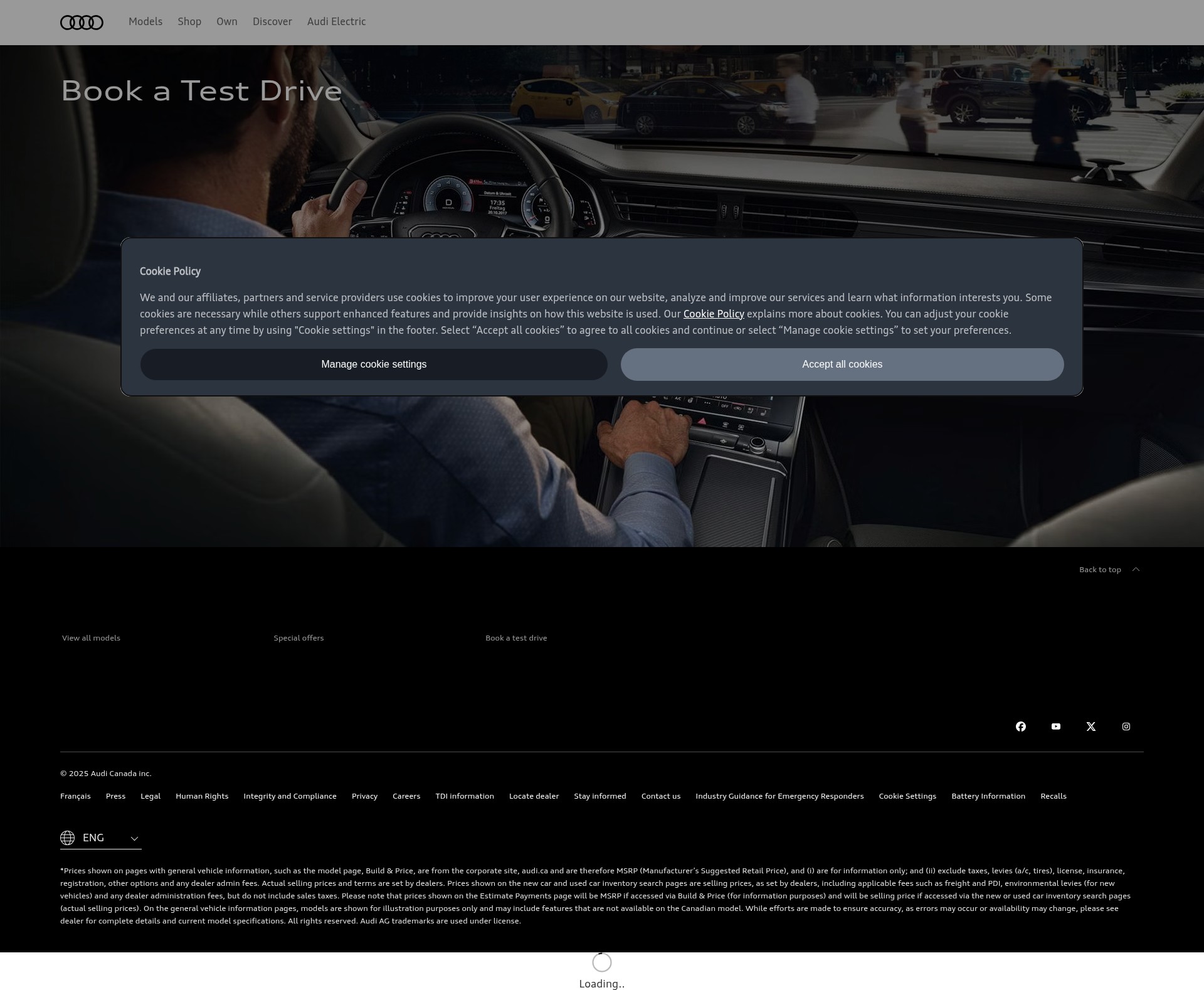Screenshot of www.audi.ca