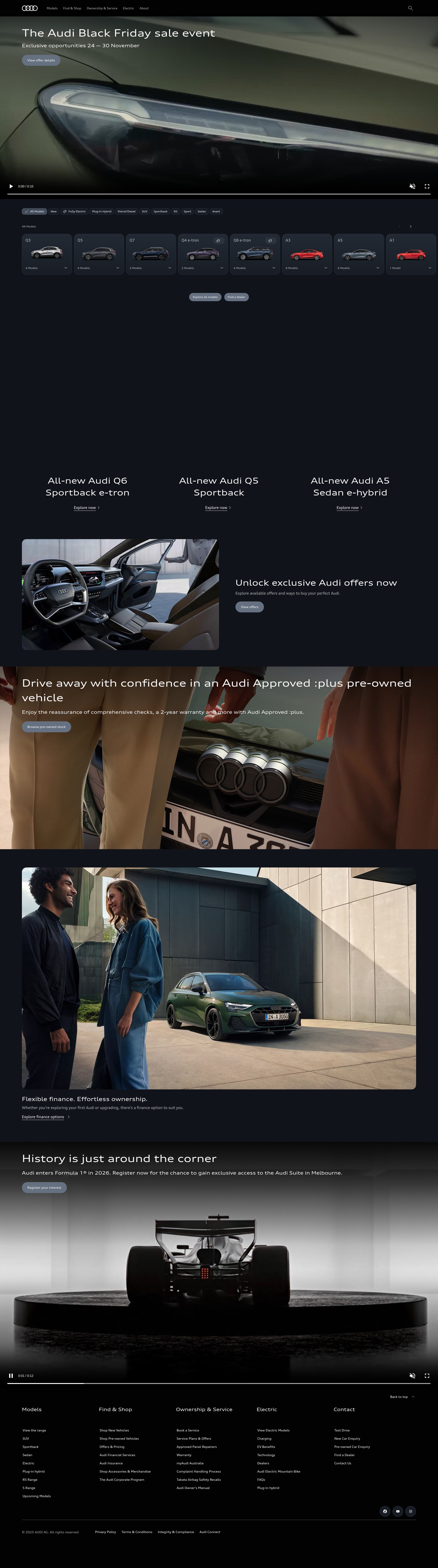 Screenshot of www.audi.com.au