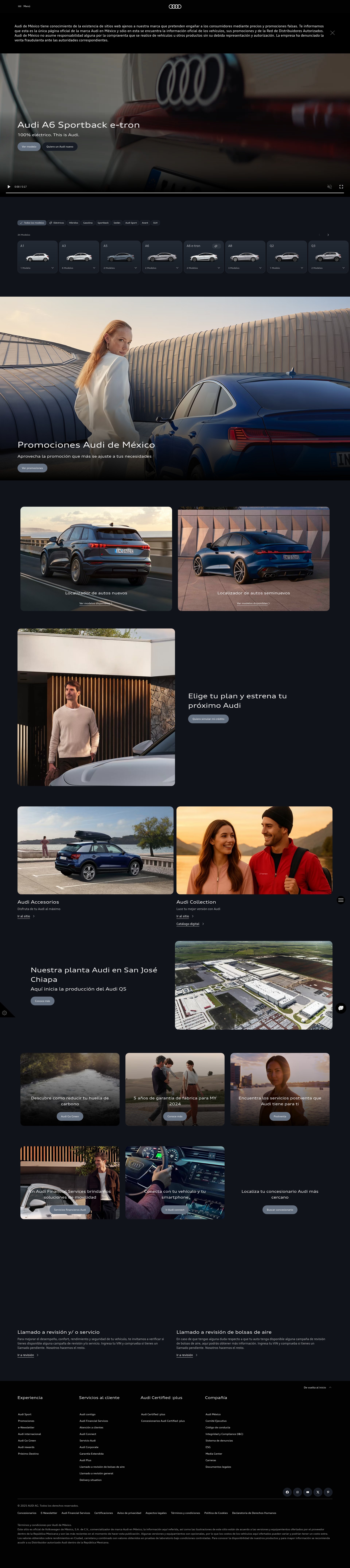 Screenshot of www.audi.com.mx