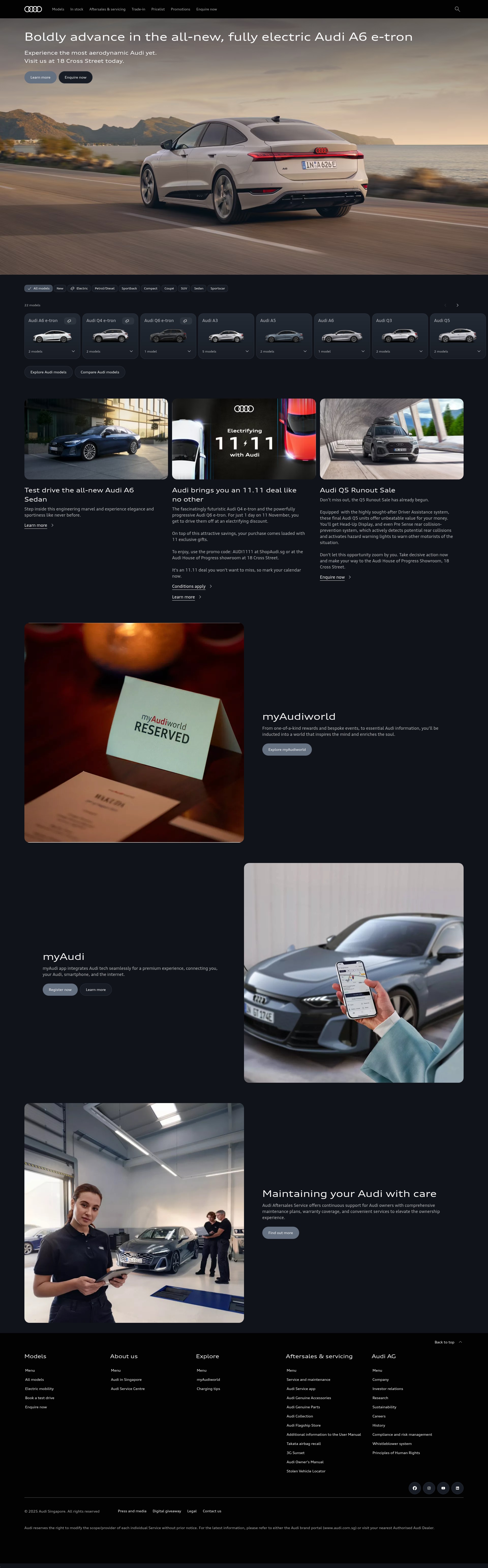 Screenshot of www.audi.com.sg