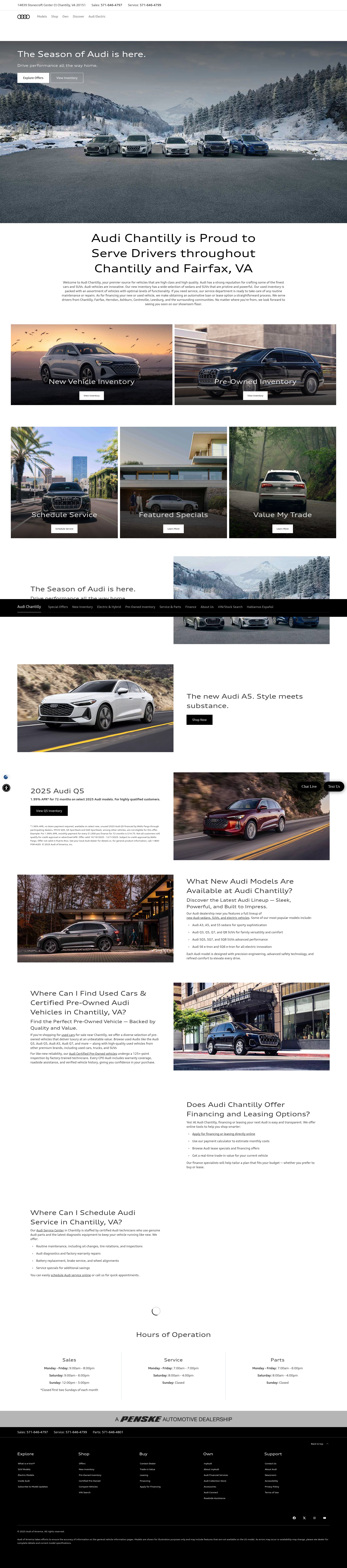 Screenshot of www.audichantilly.com