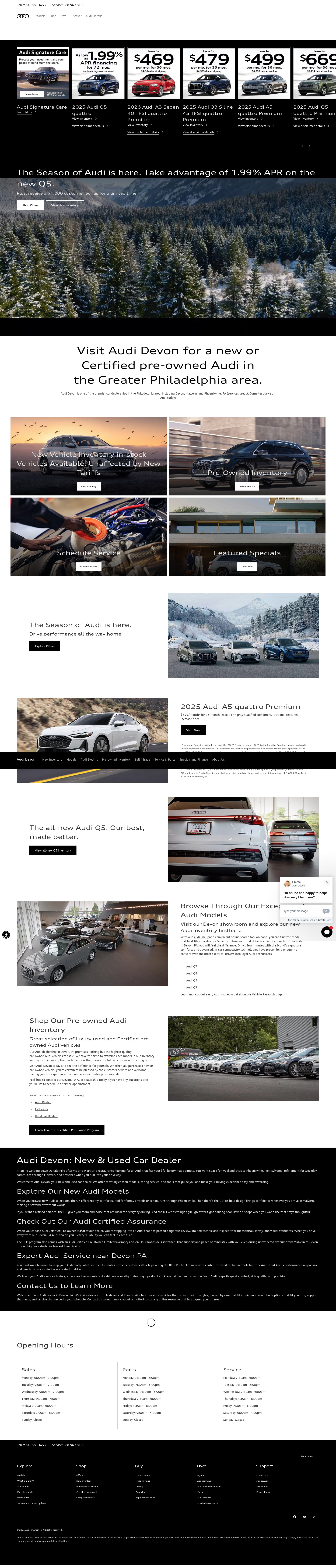 Screenshot of www.audidevon.com