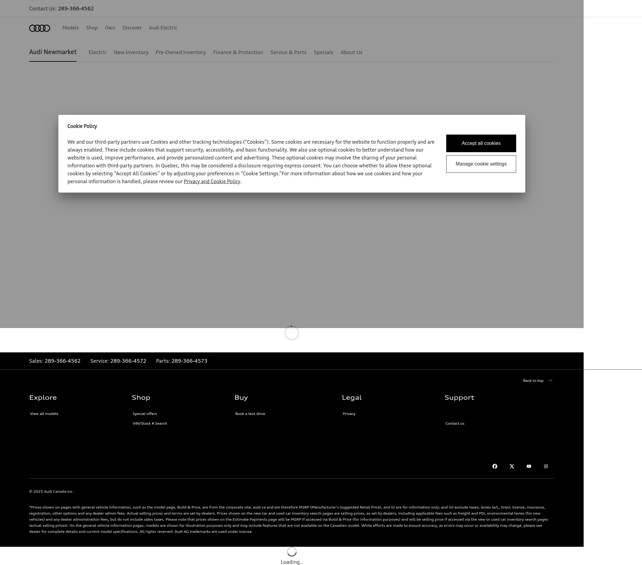 Screenshot of www.audinewmarket.com