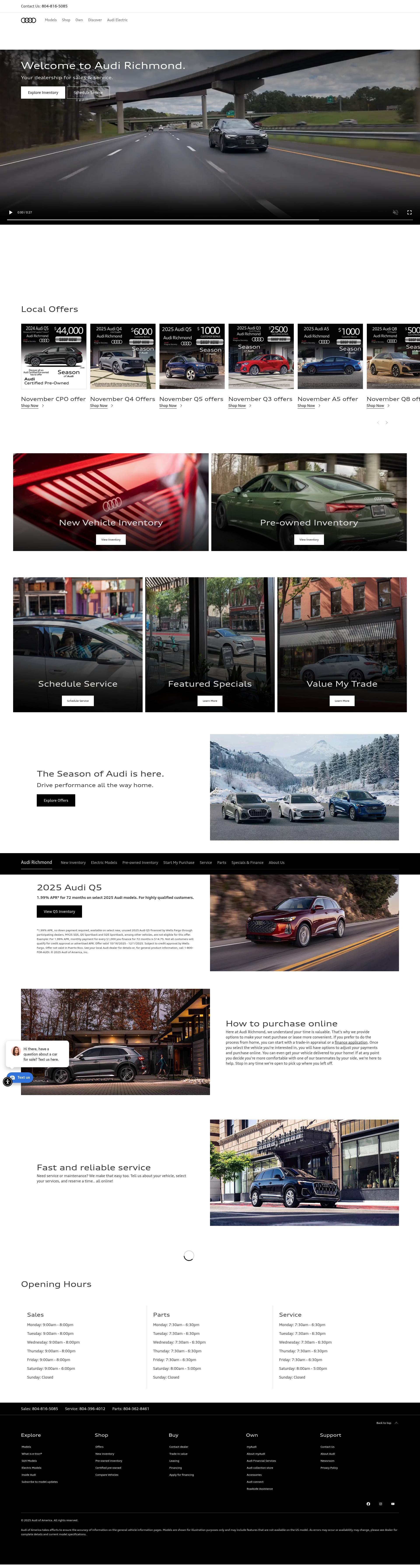 Screenshot of www.audirichmondva.com