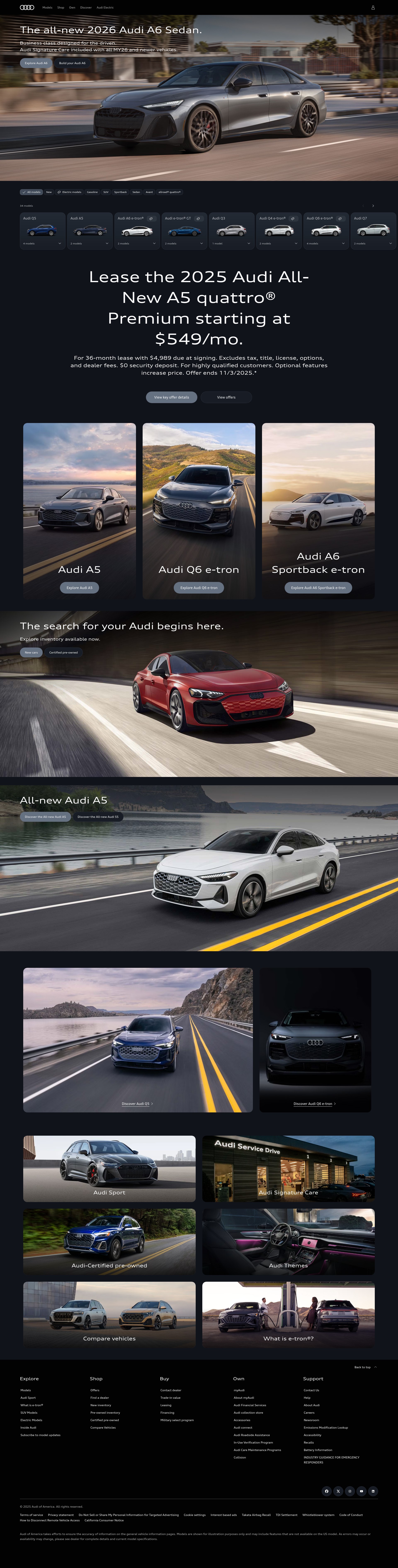 Screenshot of www.audiusa.com