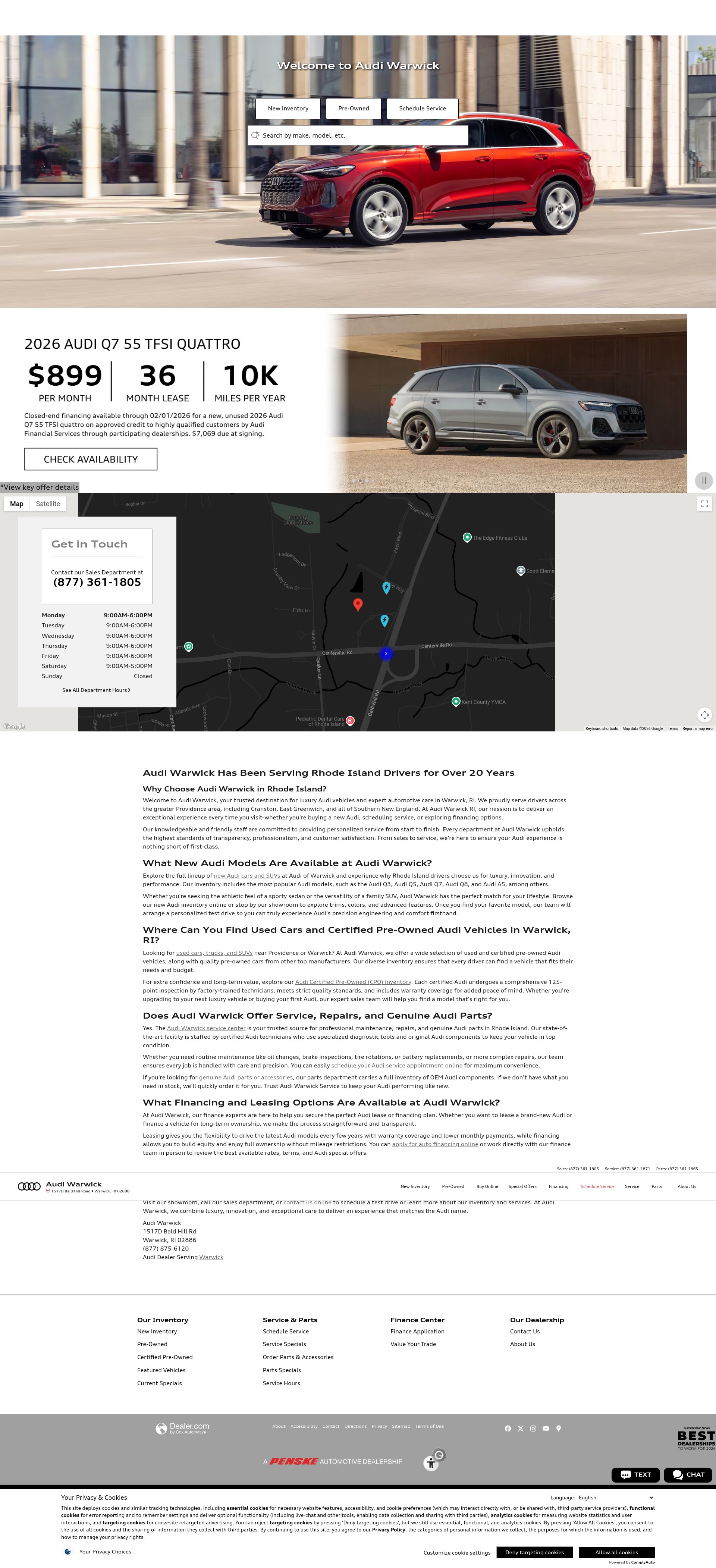 Screenshot of www.audiwarwick.com