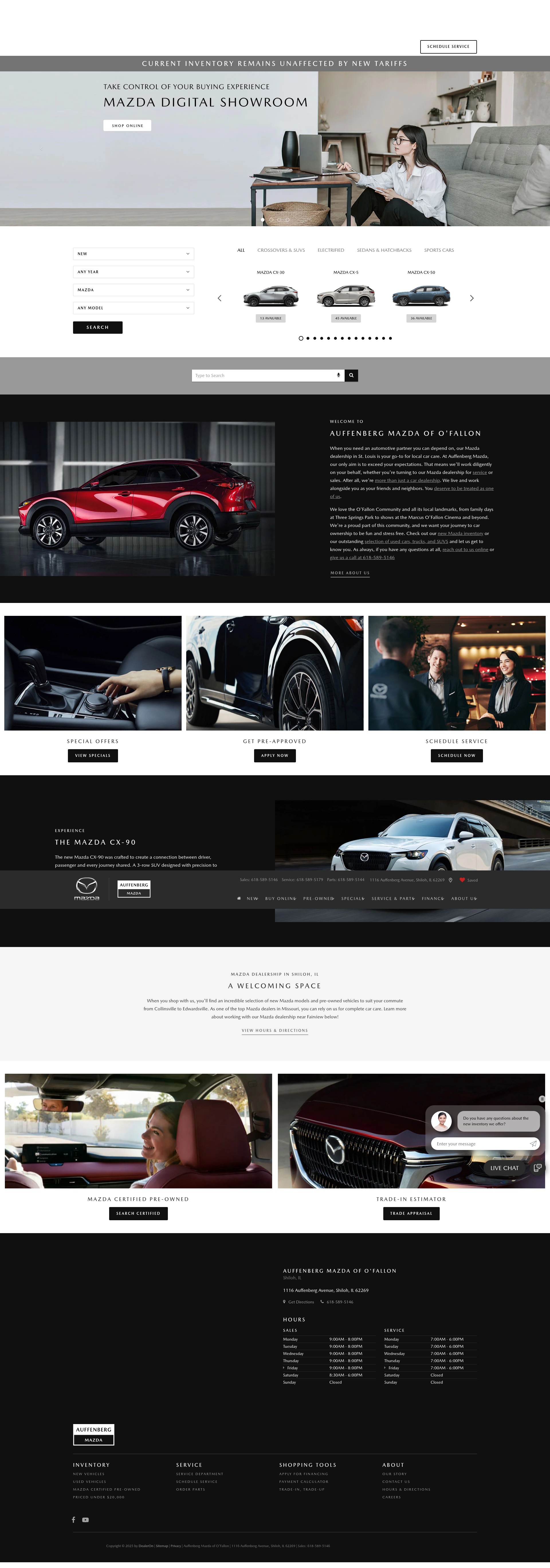 Screenshot of www.auffenbergmazda.com