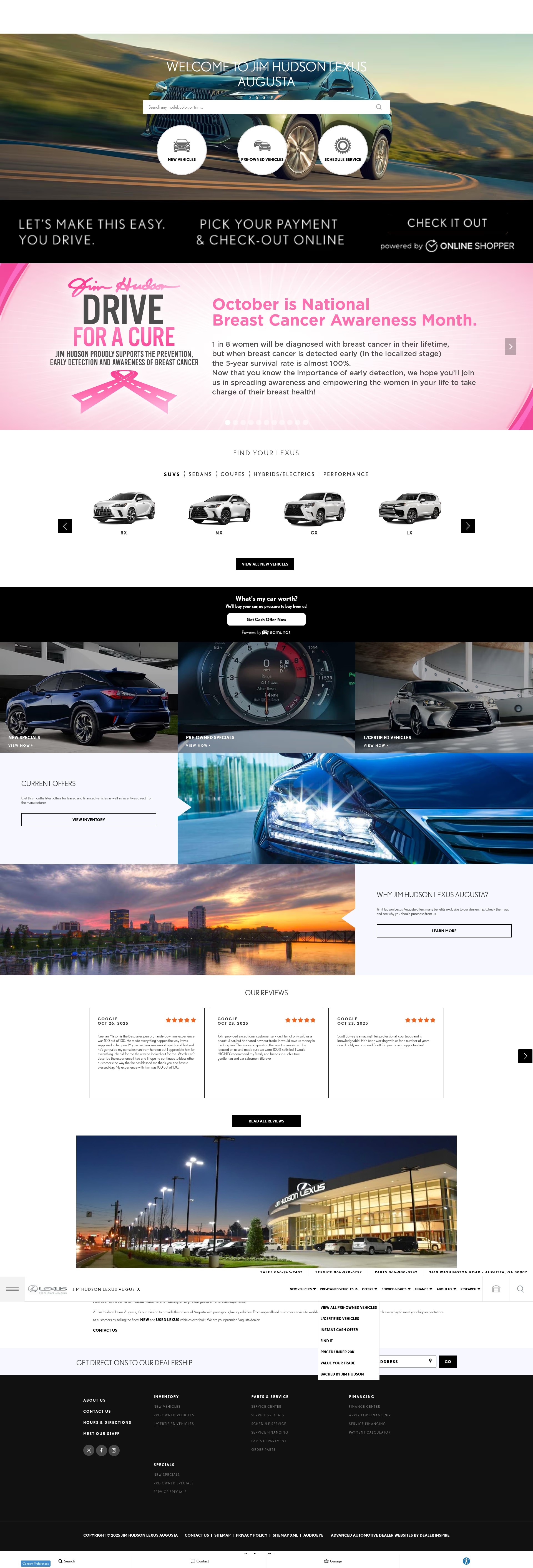 Screenshot of www.augustalexus.com