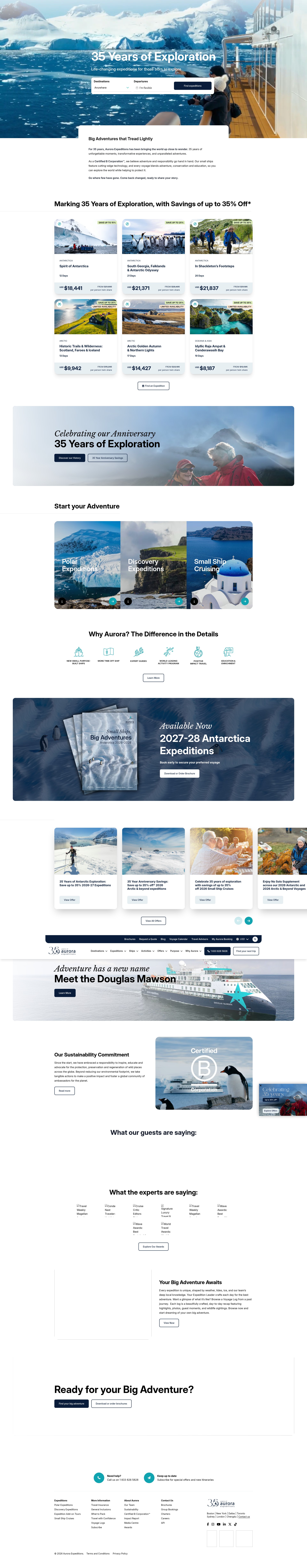 Screenshot of www.aurora-expeditions.com