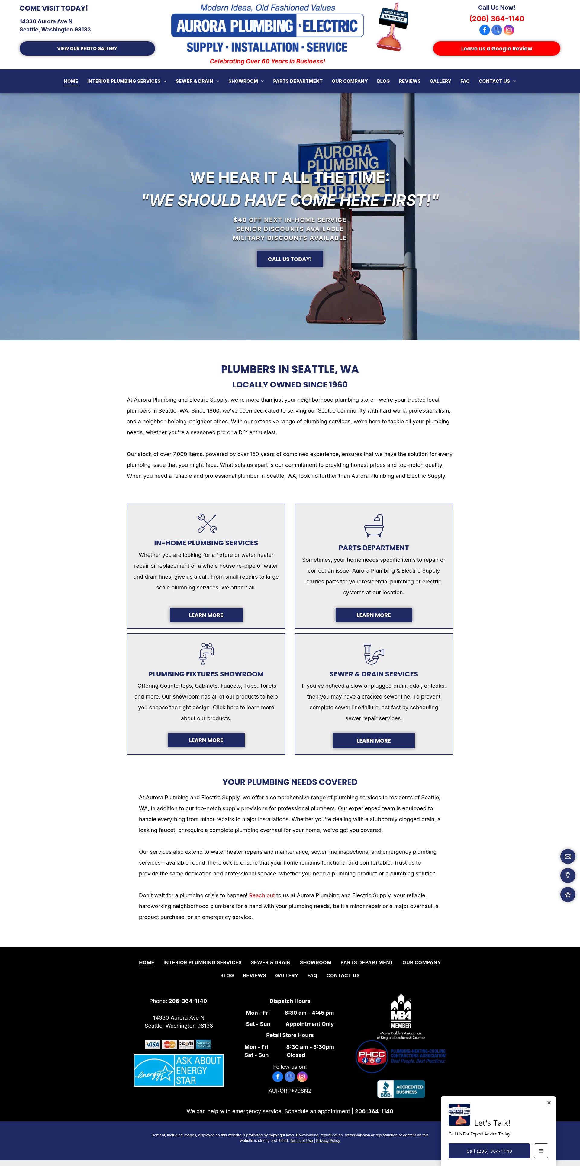 Screenshot of www.auroraplumbingus.com