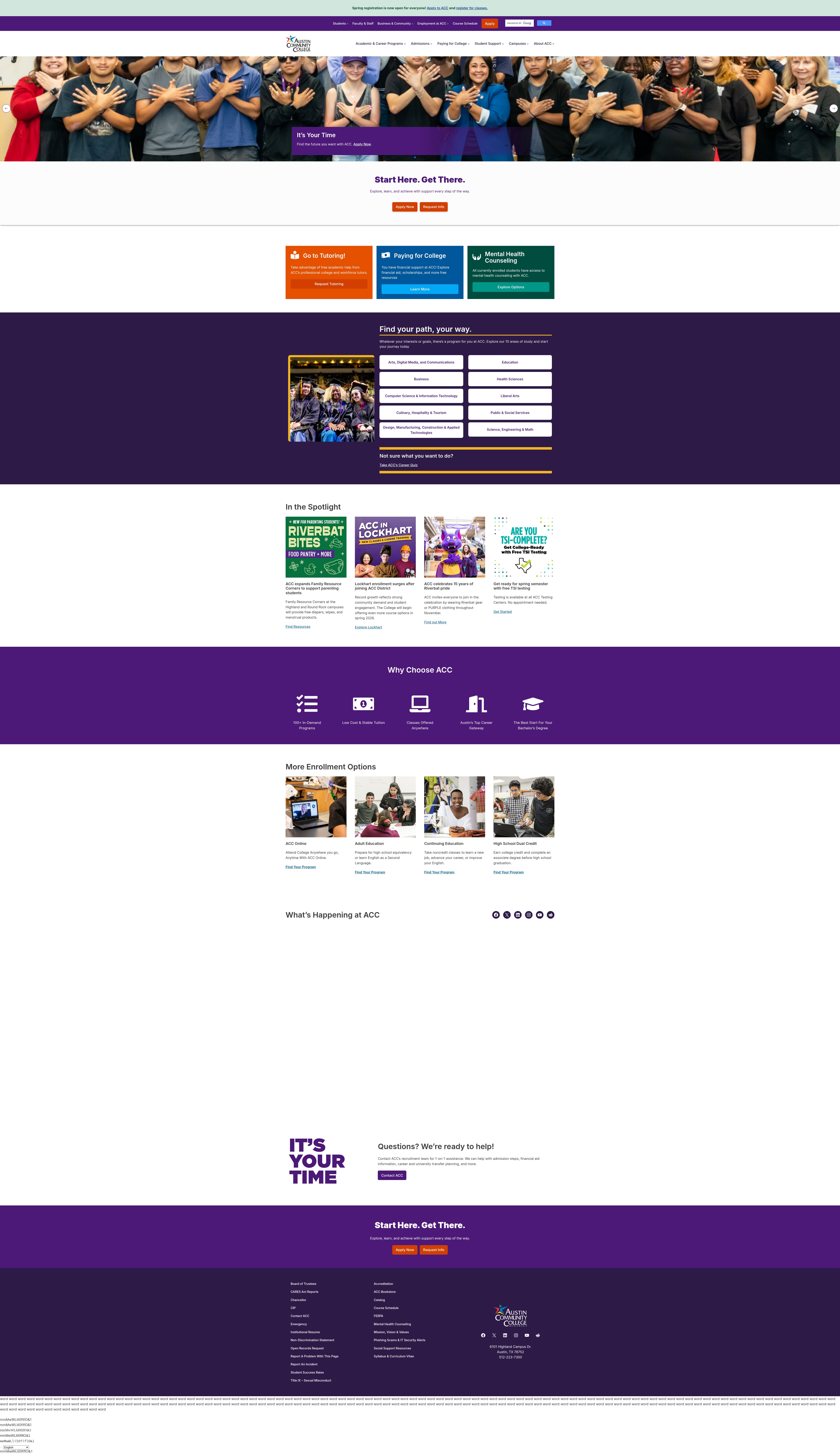 Screenshot of www.austincc.edu