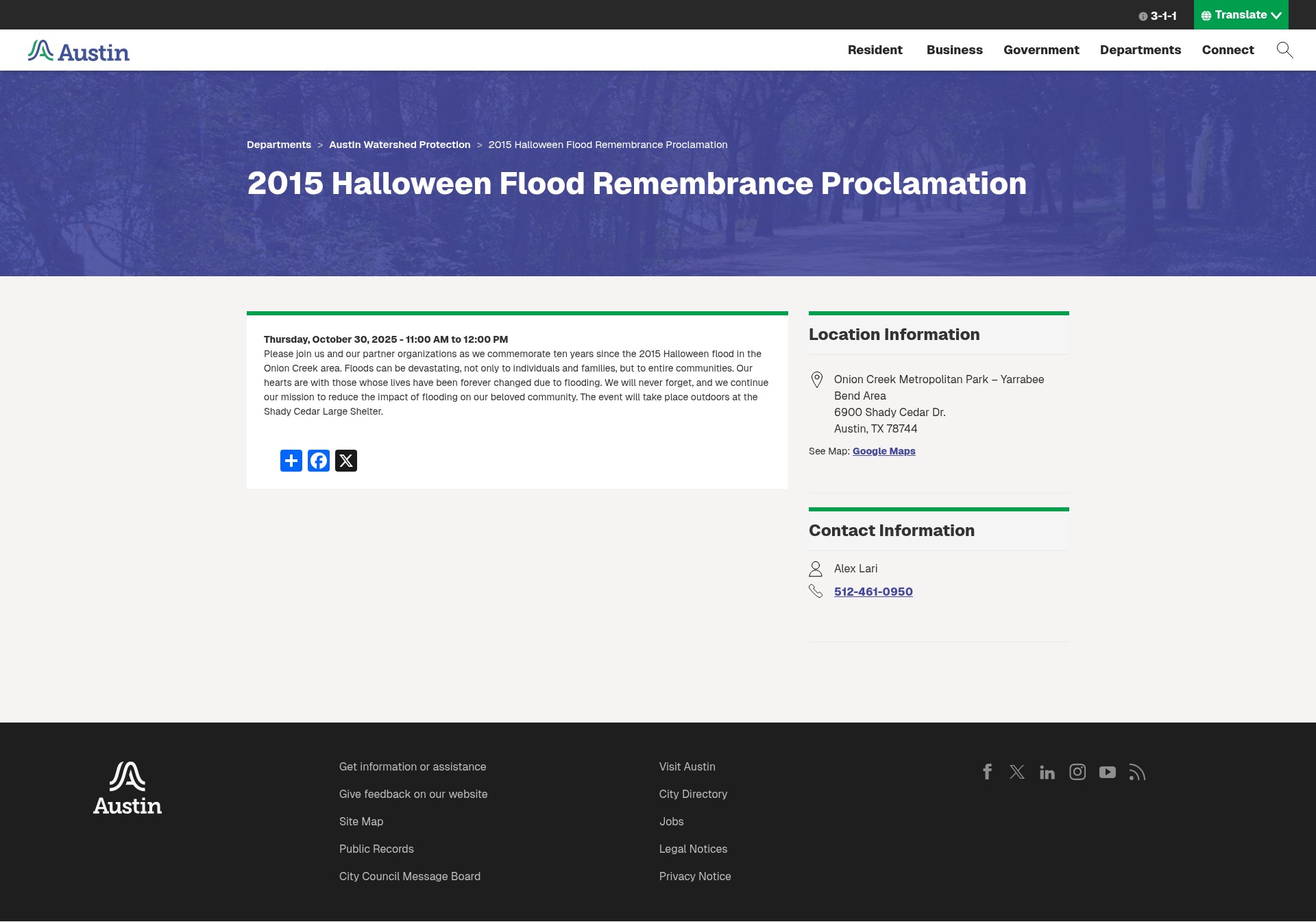Screenshot of www.austintexas.gov