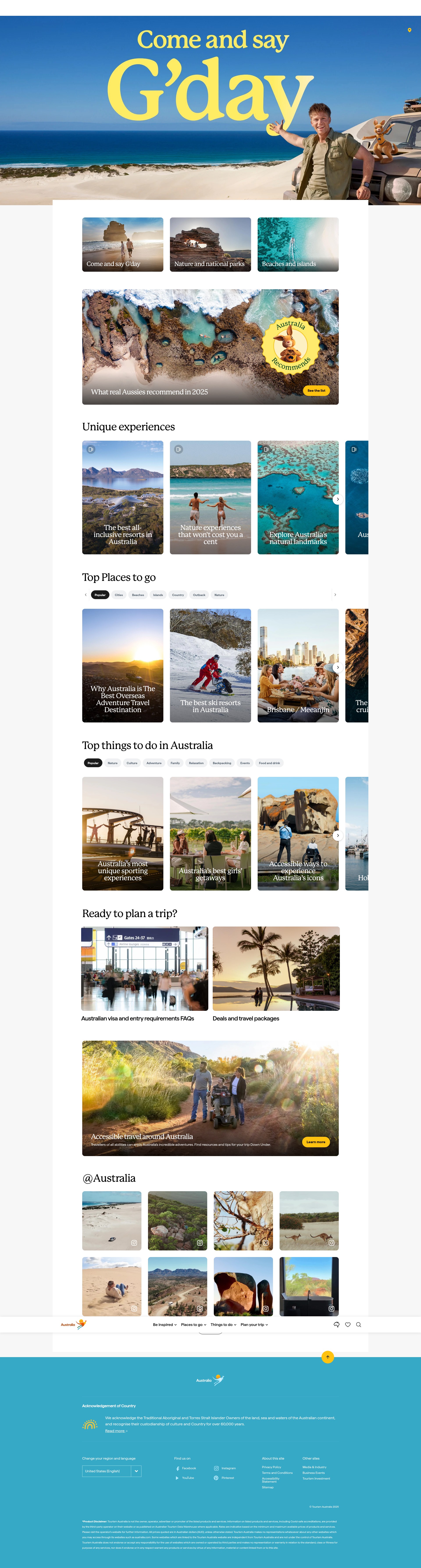 Screenshot of www.australia.com
