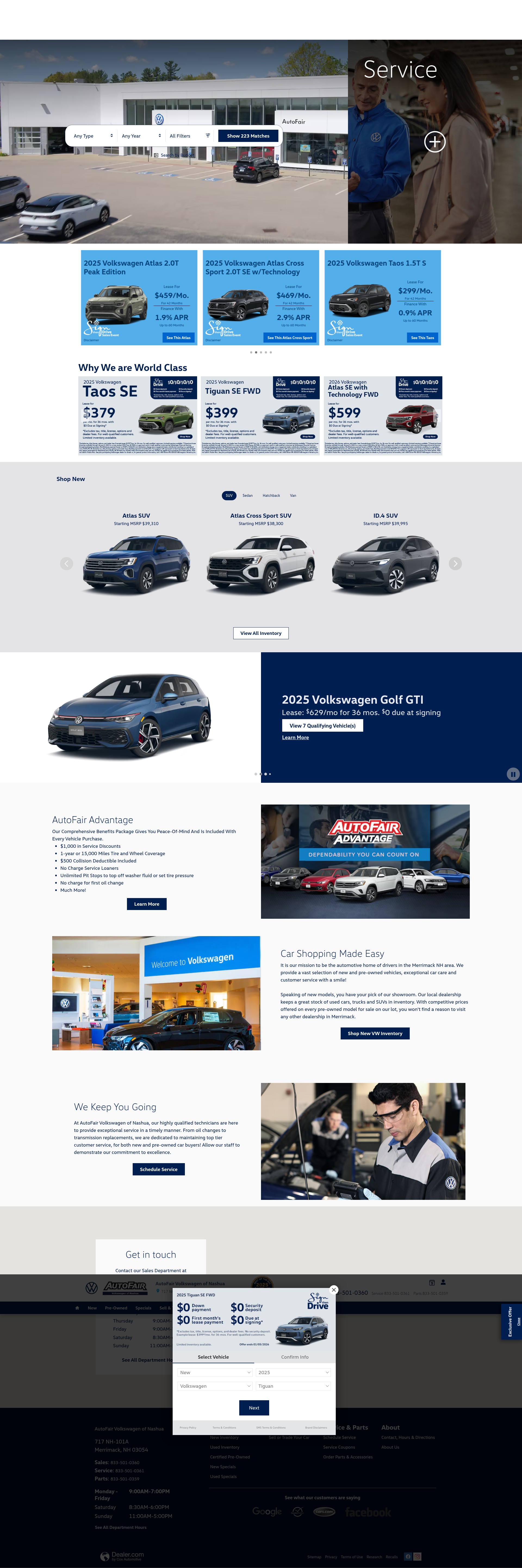 Screenshot of www.autofairvolkswagenofnashua.com